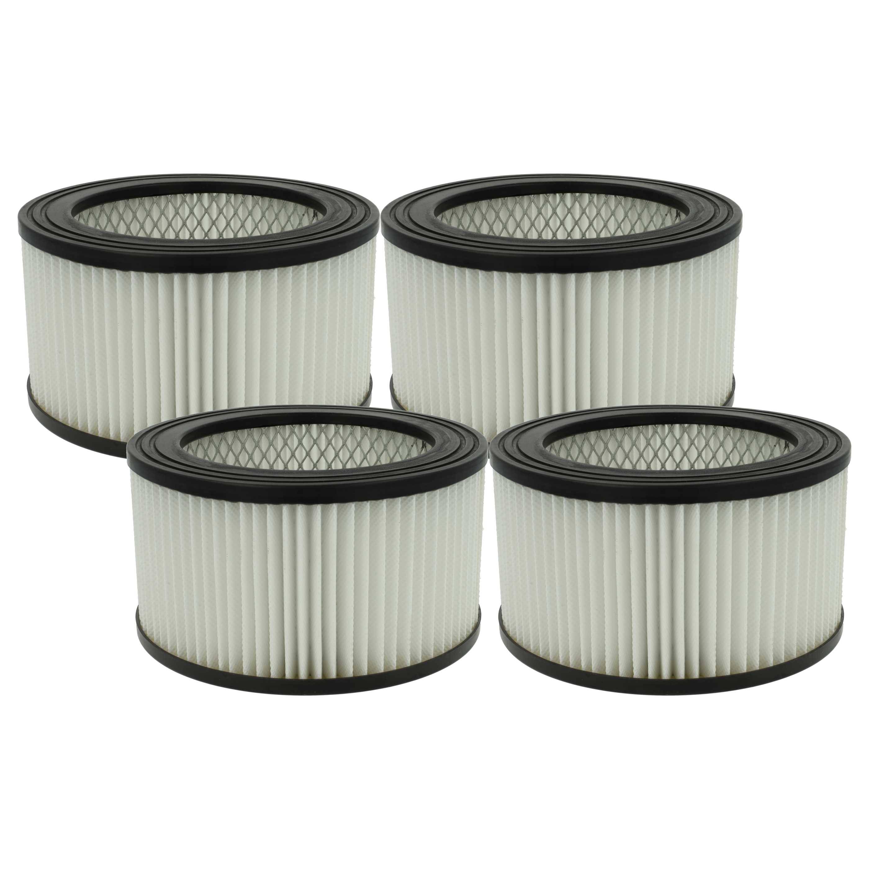 vhbw 4x Staubsaugerfilter kompatibel mit Valex VidaXL Aschesauger - HEPA-Filter Schwarz Weiß
