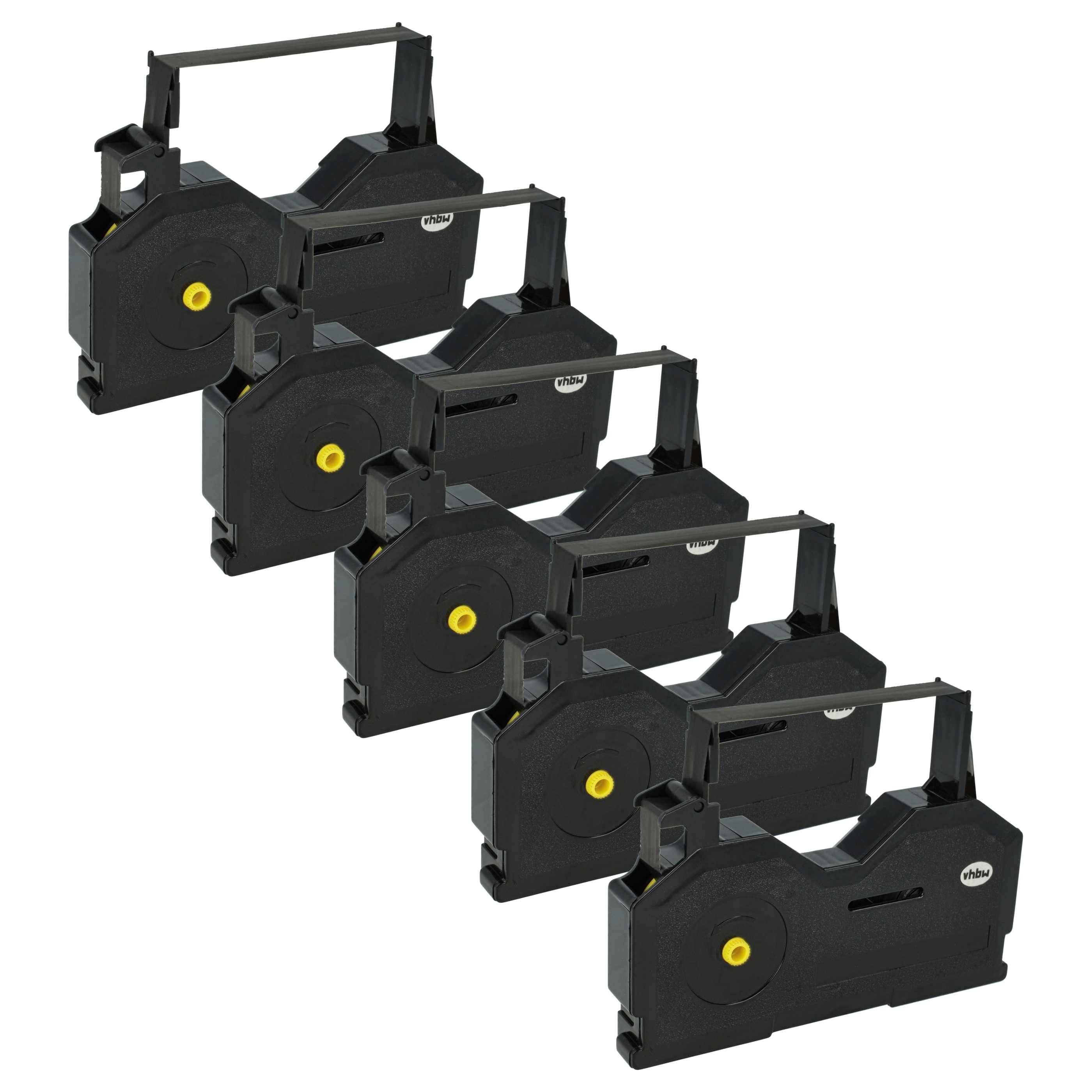 vhbw 5x Farbband Schriftband kompatibel mit Triumph-Adler Satellite II, SE 8008 Schreibmaschine - Carbonband, Schwarz