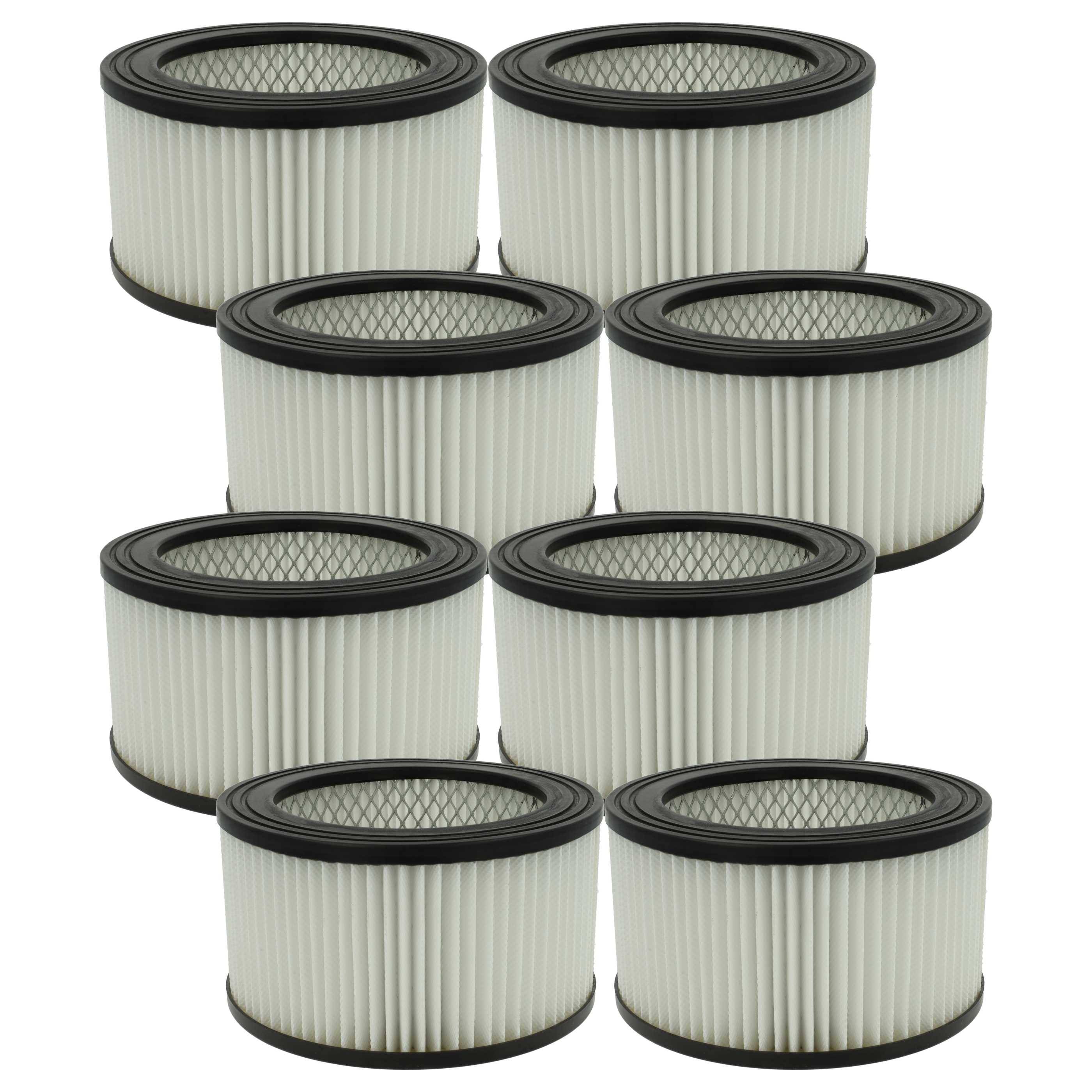 vhbw 8x Staubsaugerfilter kompatibel mit Dicogar 1200W Aschesauger - HEPA-Filter Schwarz Weiß