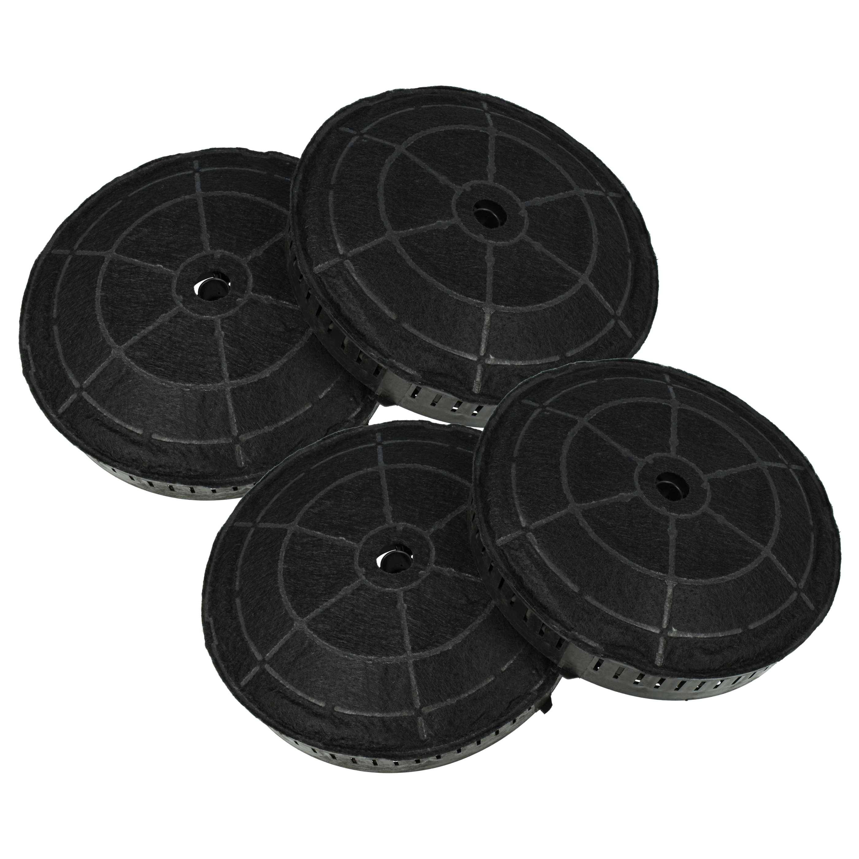 vhbw 4x Aktivkohlefilter kompatibel mit turboair PRF0095886B, PRF0095886A, MOLE IX/F/100, PRF0095886, PRF00114578 Dunstabzugshaube - 17,2 cm