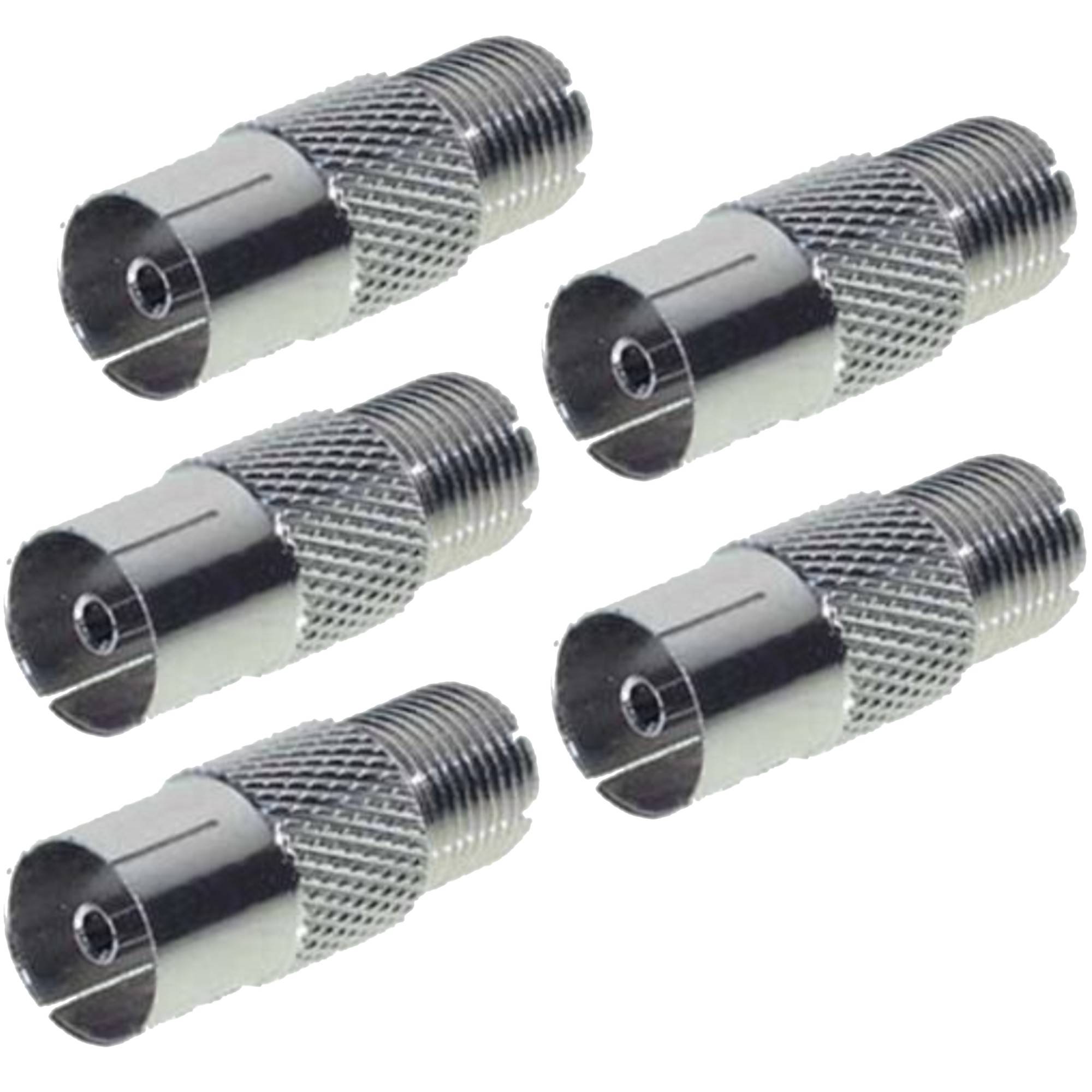 5 Stück IEC Buchse F-Buchse SAT-Verbindungsstücke SAT-Verbindungsadapter Adapter Verbindungsstücke Koax Adapter SAT TV