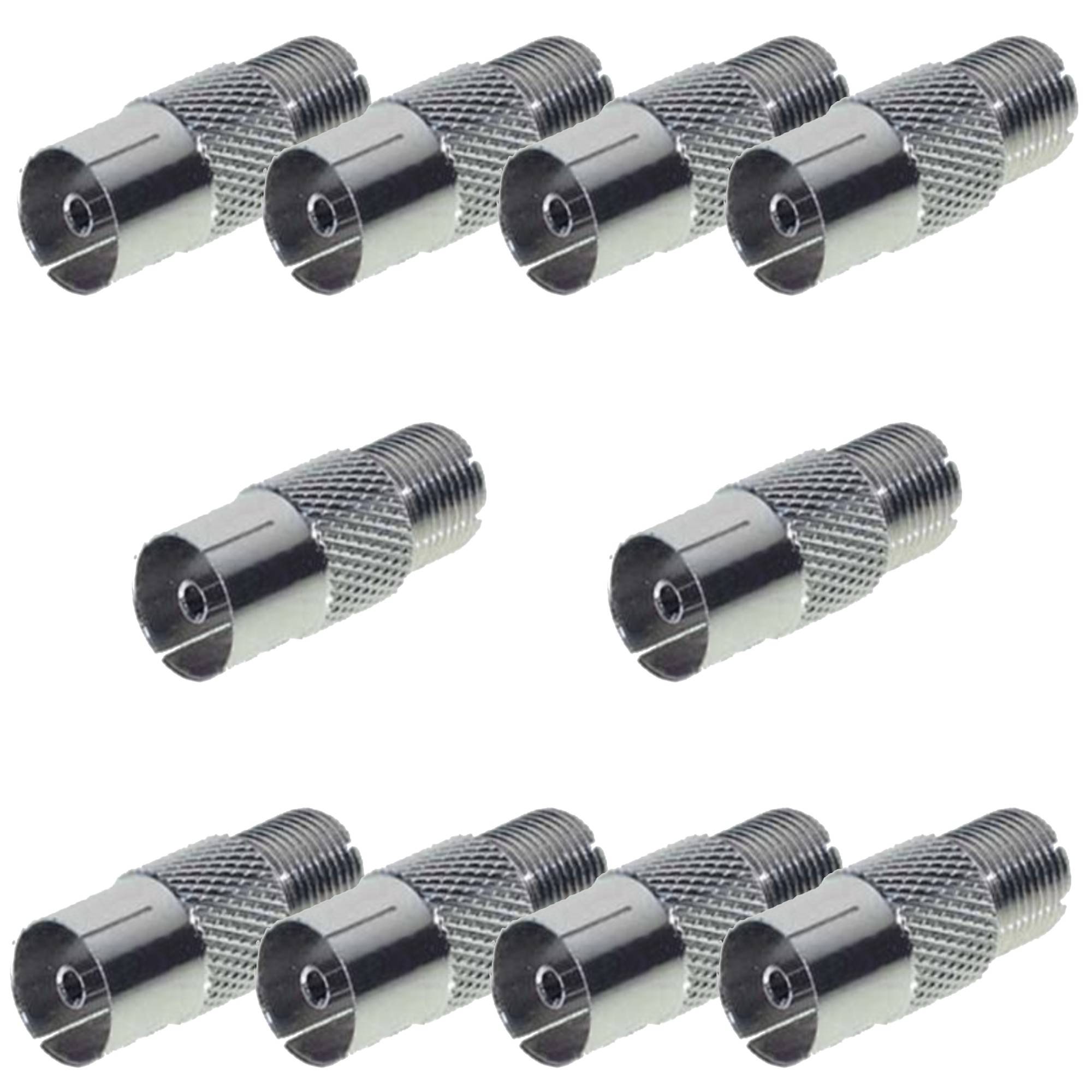 10 Stück IEC Buchse F-Buchse SAT-Verbindungsstücke Verbindungsstück SAT-Verbindungsadapter Adapter Koax Adapter SAT TV