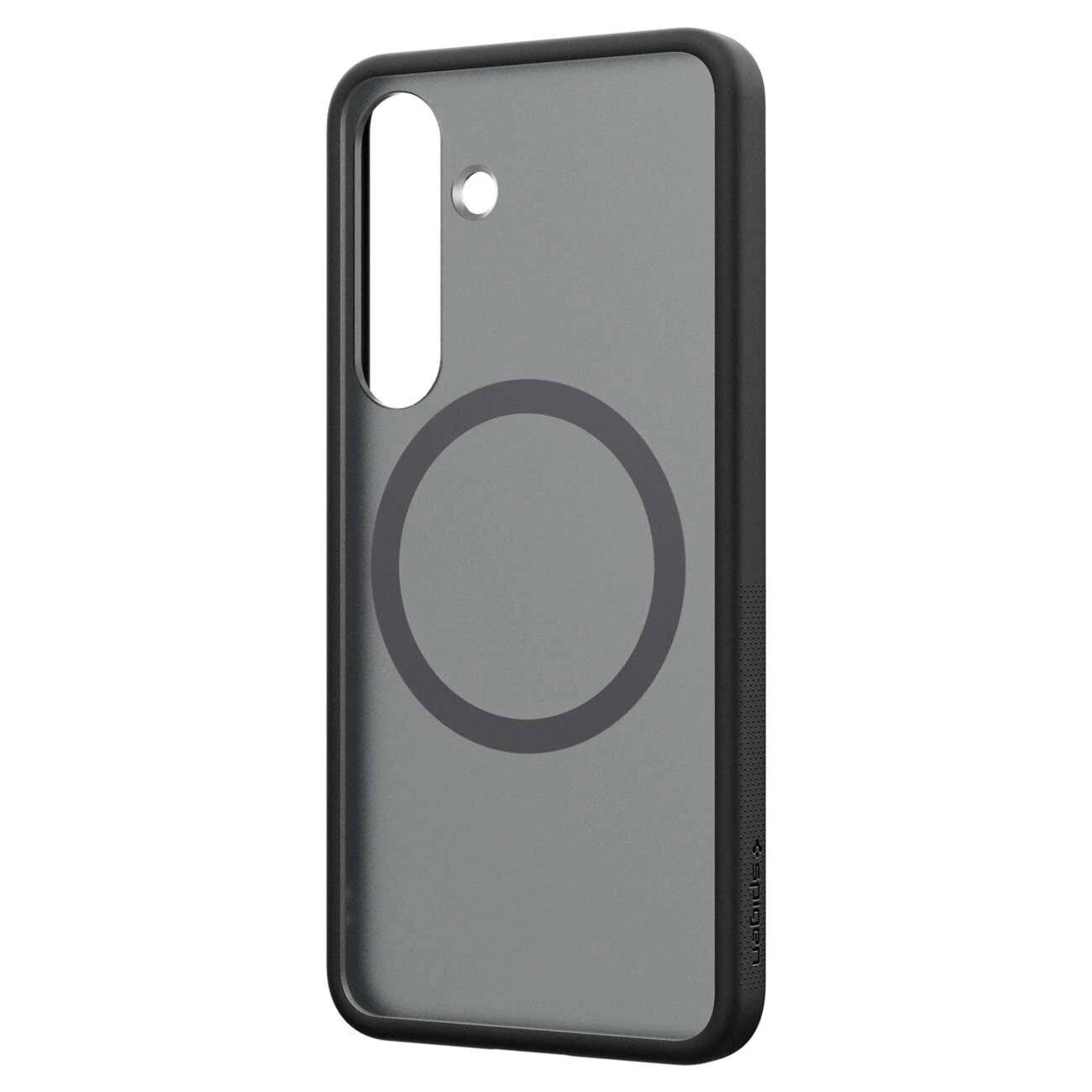 Spigen Capella GP-FPS931PGBJW Silikonhülle MagFit Magnetring Samsung Galaxy S25 - Schwarz