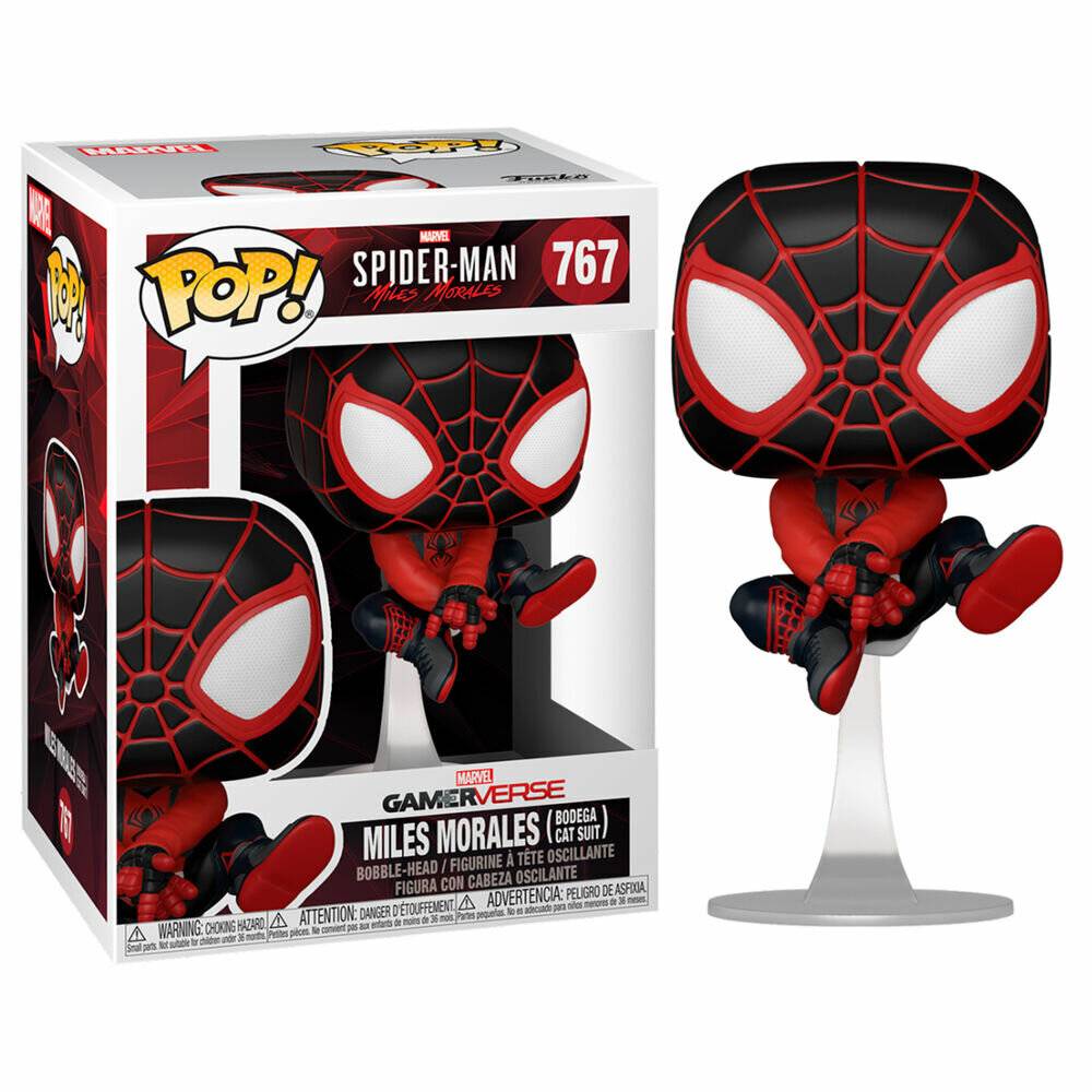 POP Figur Marvel Spiderman Miles Morales Bodega Cat Anzug