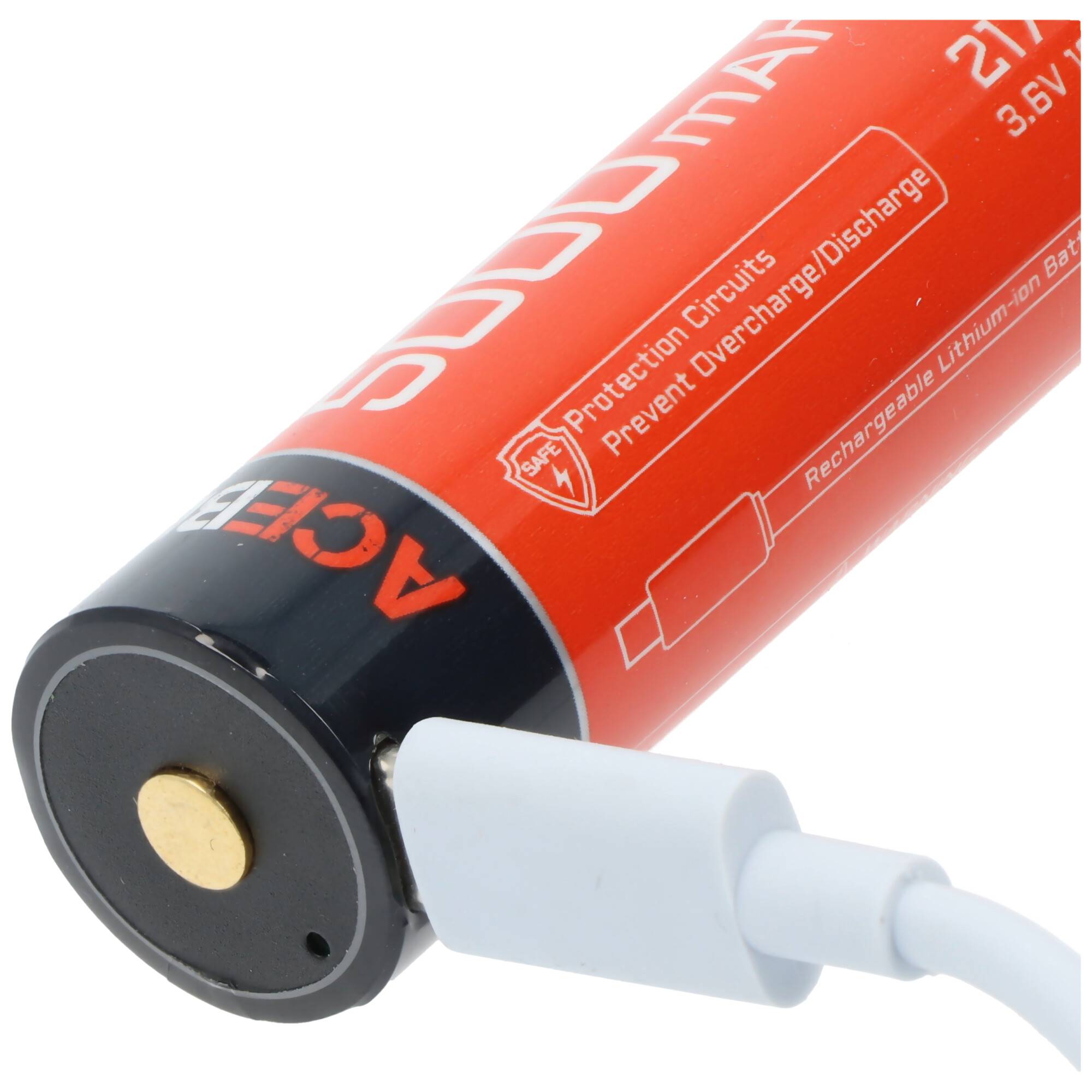 21700 Li-ion Akku 5000mAh, USB-C, max. Entladestrom 15A, 76,2 x 21,7mm