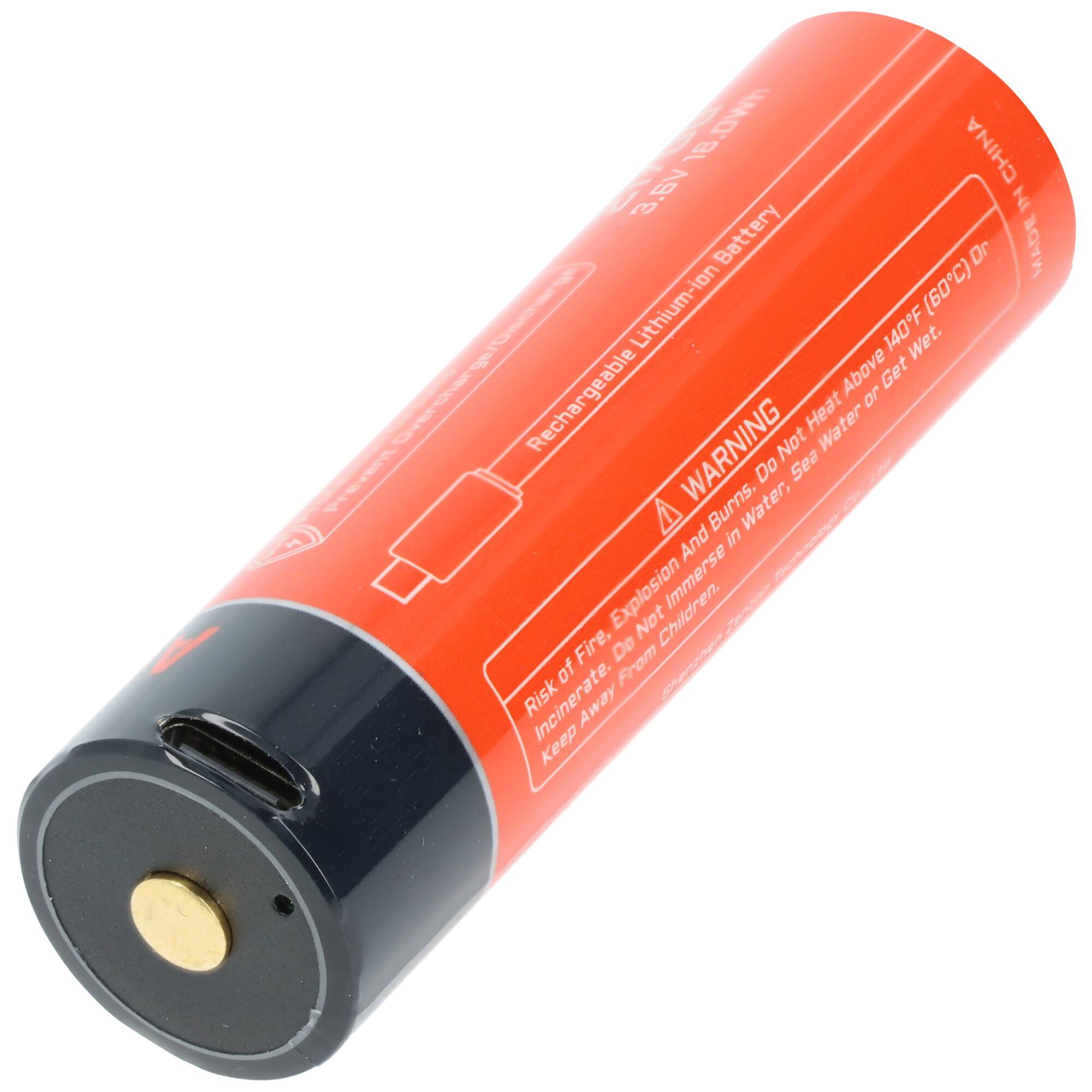 21700 Li-ion Akku 5000mAh, USB-C, max. Entladestrom 15A, 76,2 x 21,7mm