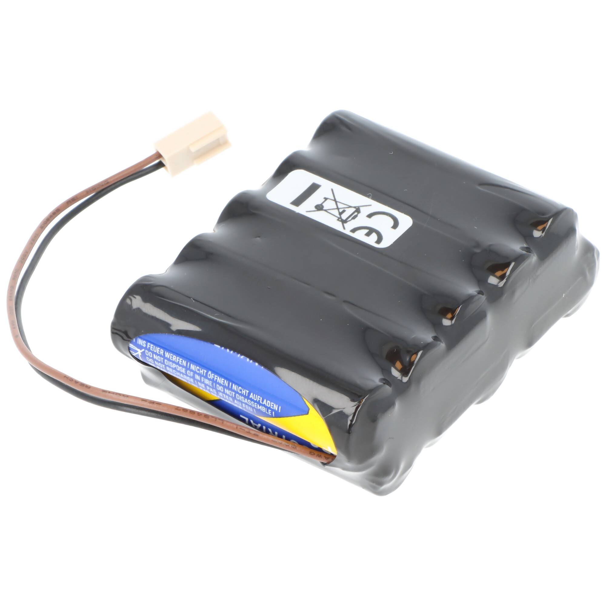 Ersatzbatteriepack für ACO Quantrix-KV 3.0 AlMn 15V 2970mAh F2x5 Mignon AA mit 150mm Kabel und PS2 Stecker