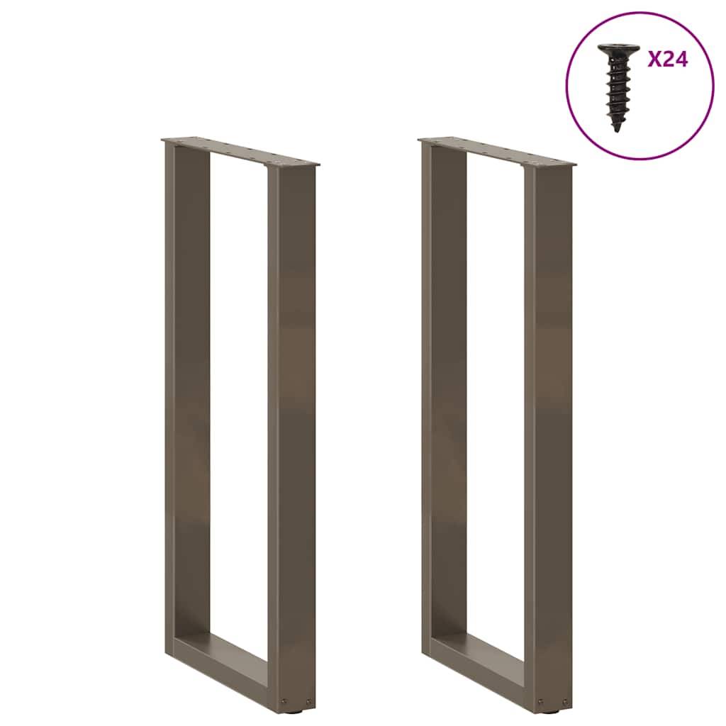 vidaXL Bartischbeine U-Form 2 Stk. Naturstahl 50x(100-101) cm Stahl