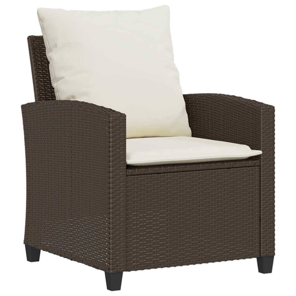 vidaXL 4-tlg. Garten-Sofagarnitur mit Kissen Braun Poly Rattan