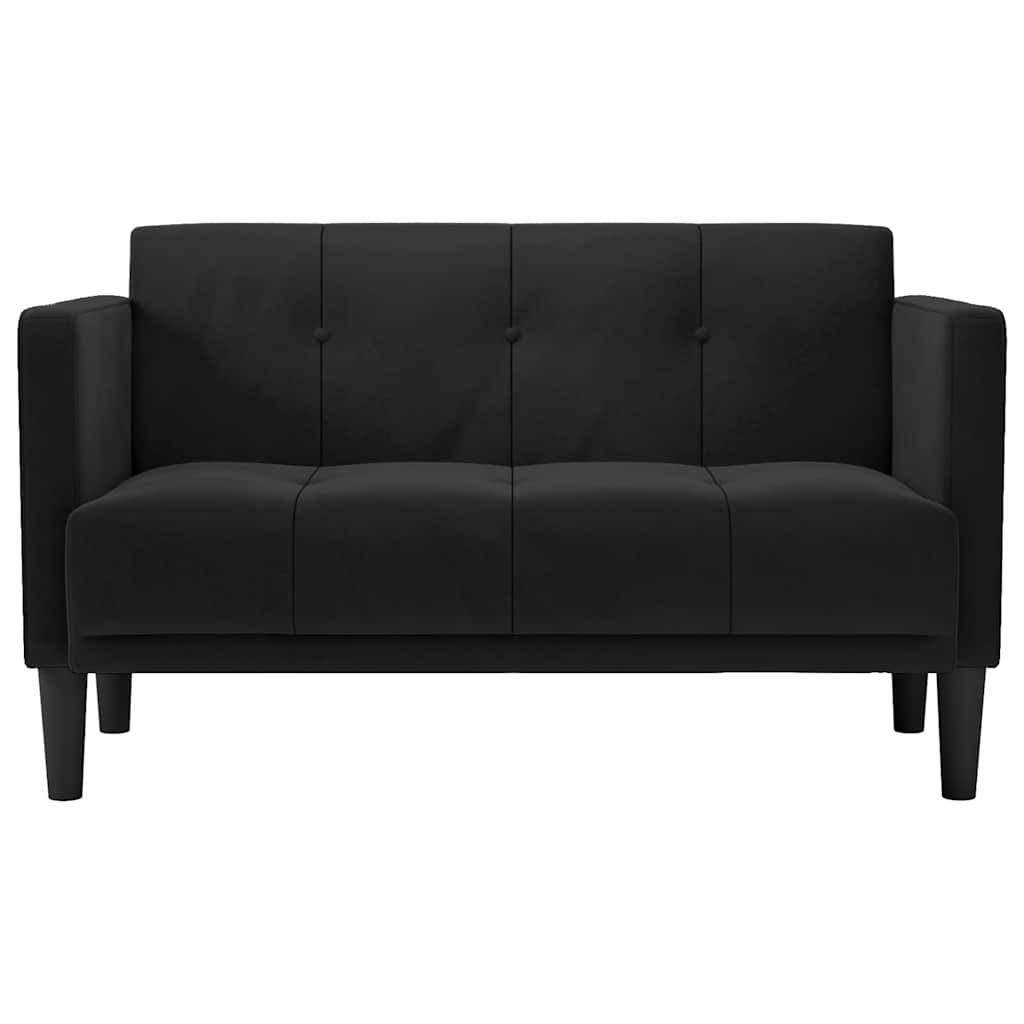 vidaXL Zweisitzer-Sofa Schwarz 111 cm Samt
