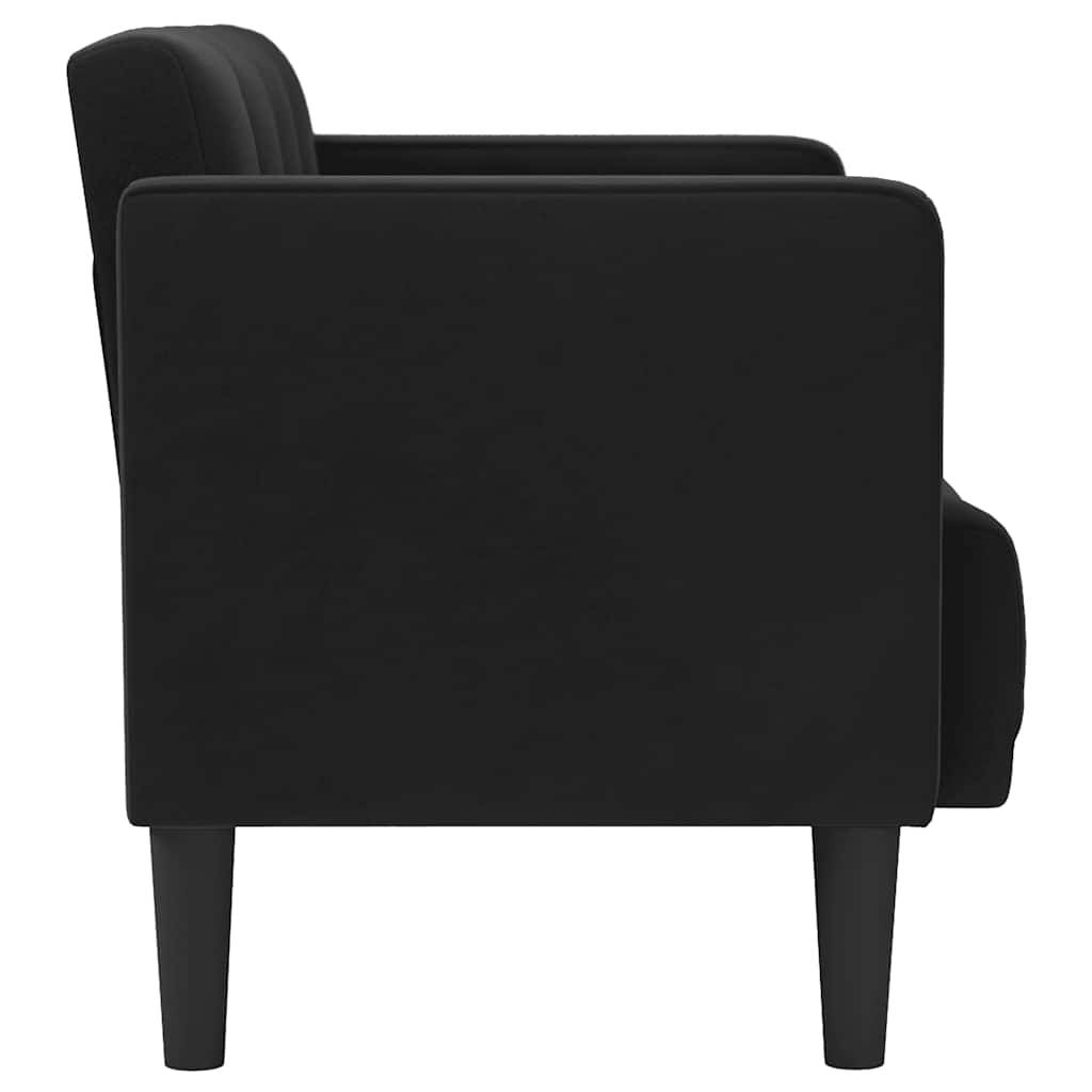 vidaXL Zweisitzer-Sofa Schwarz 111 cm Samt