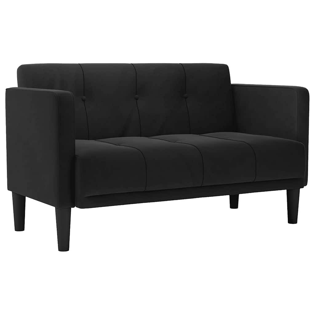 vidaXL Zweisitzer-Sofa Schwarz 111 cm Samt