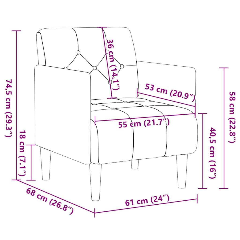 vidaXL Sessel mit Armlehnen 55 cm Leinen
