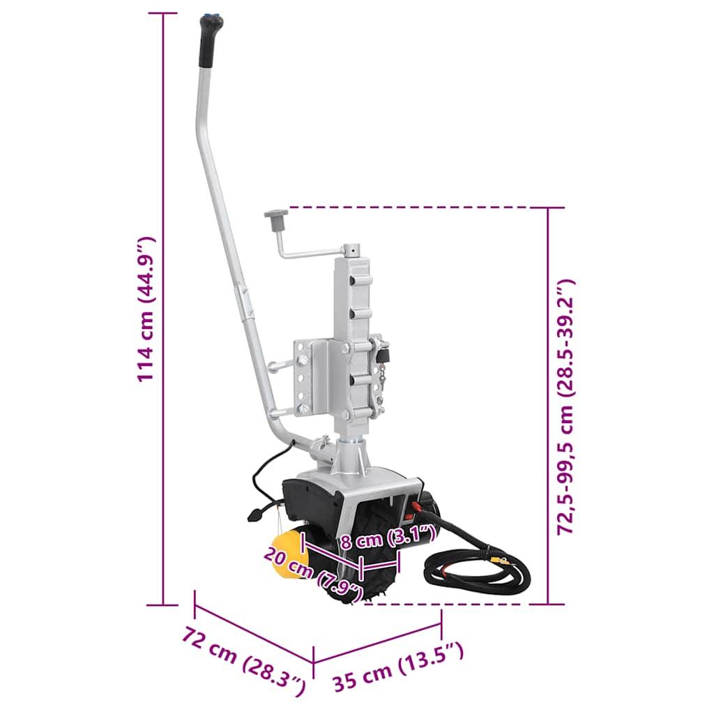 vidaXL Stützrad für Anhänger 12 V 550 W Aluminium