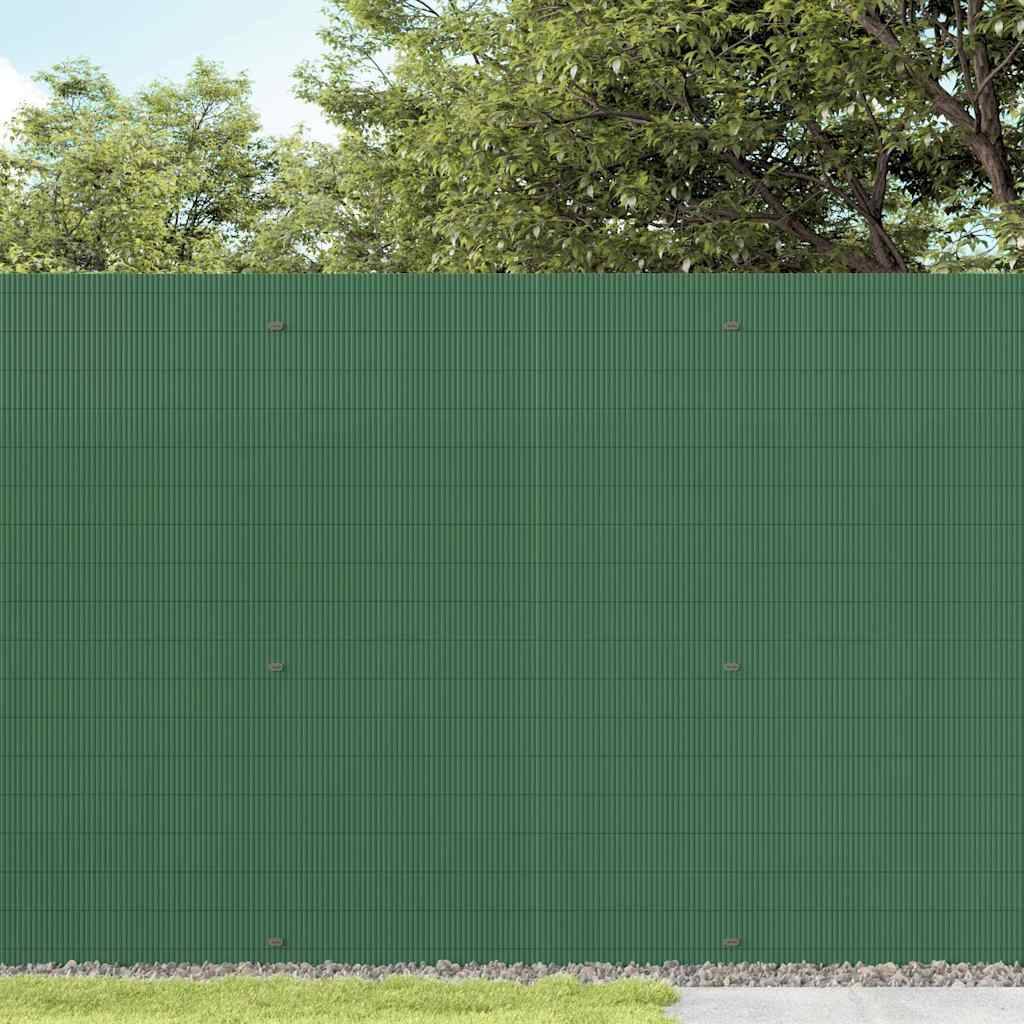 vidaXL Gartenzaun Doppelseitig Grün 1,8x5 m PVC
