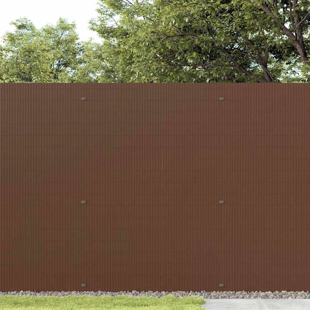 vidaXL Gartenzaun Doppelseitig Braun 1,8x5 m PVC