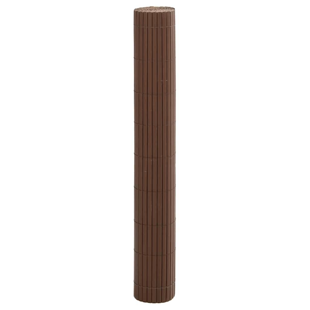 vidaXL Gartenzaun Doppelseitig Braun 1,8x5 m PVC