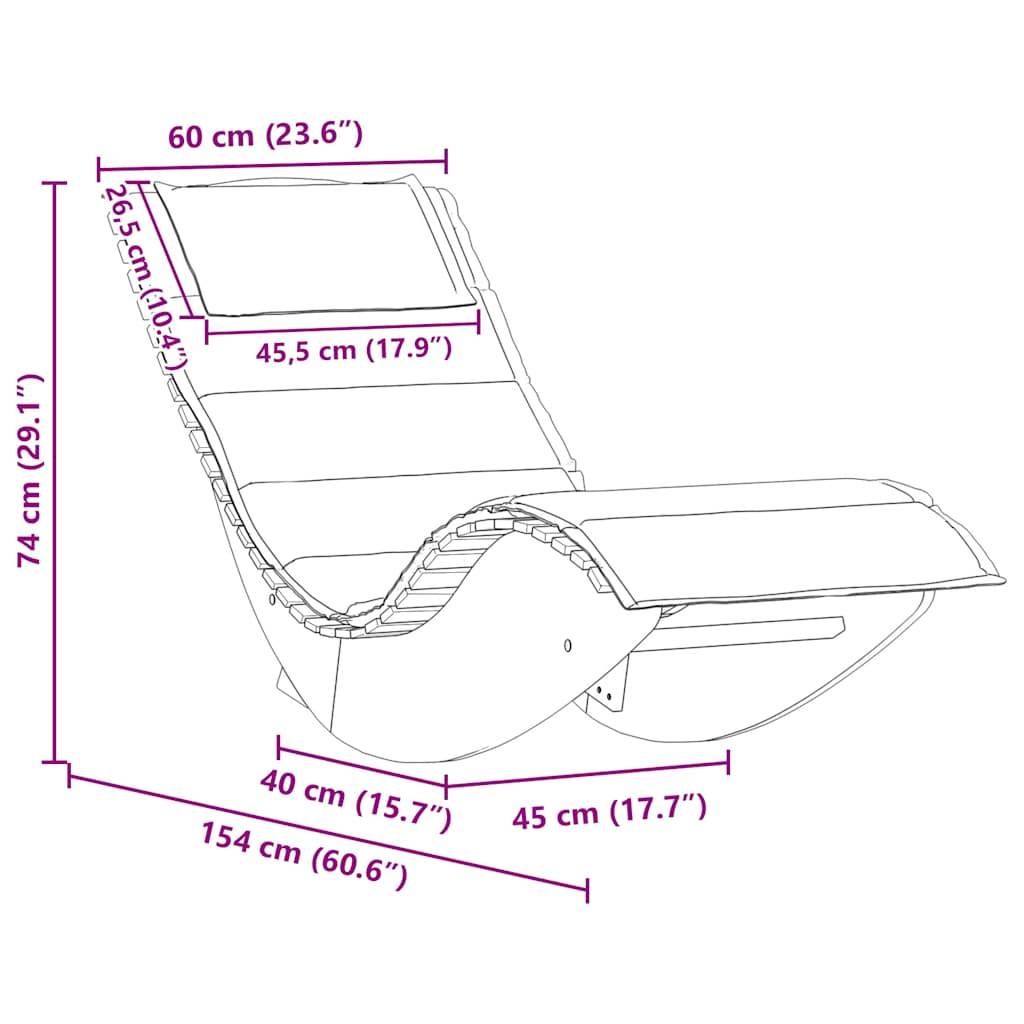 vidaXL Schaukelliege mit Auflage Massivholz Akazie