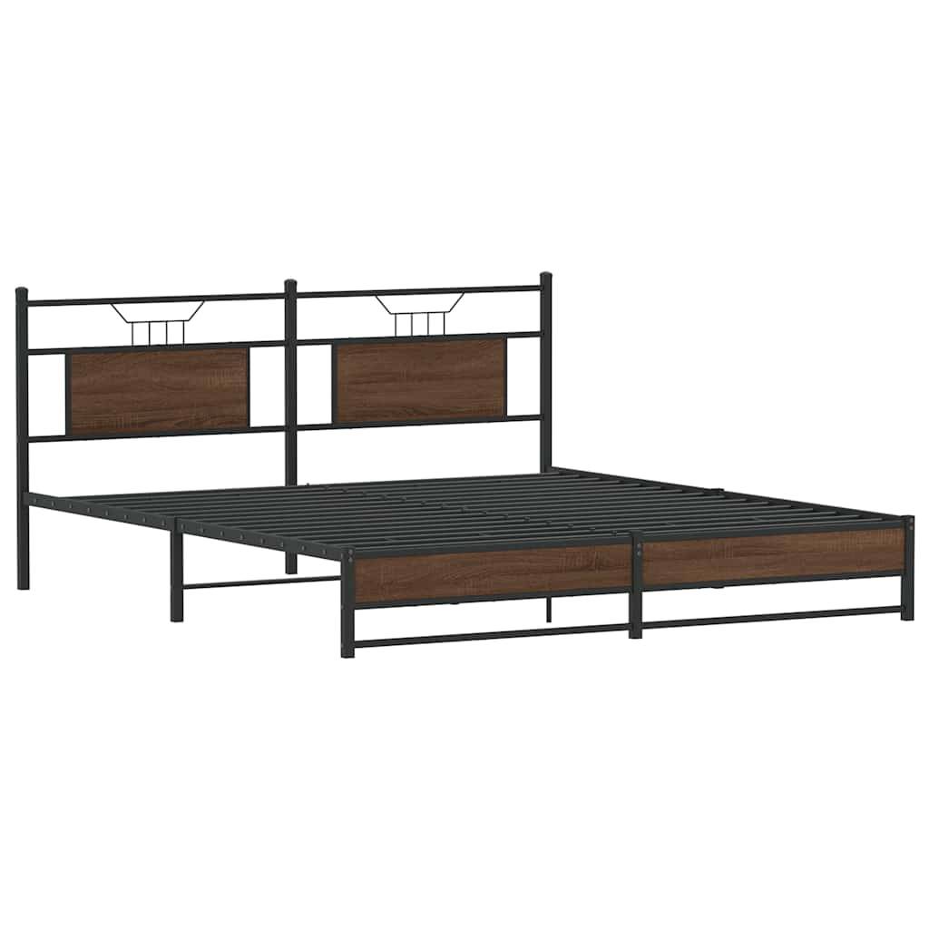 vidaXL Bettgestell ohne Matratze Braun Eiche 160x200 cm Holzwerkstoff