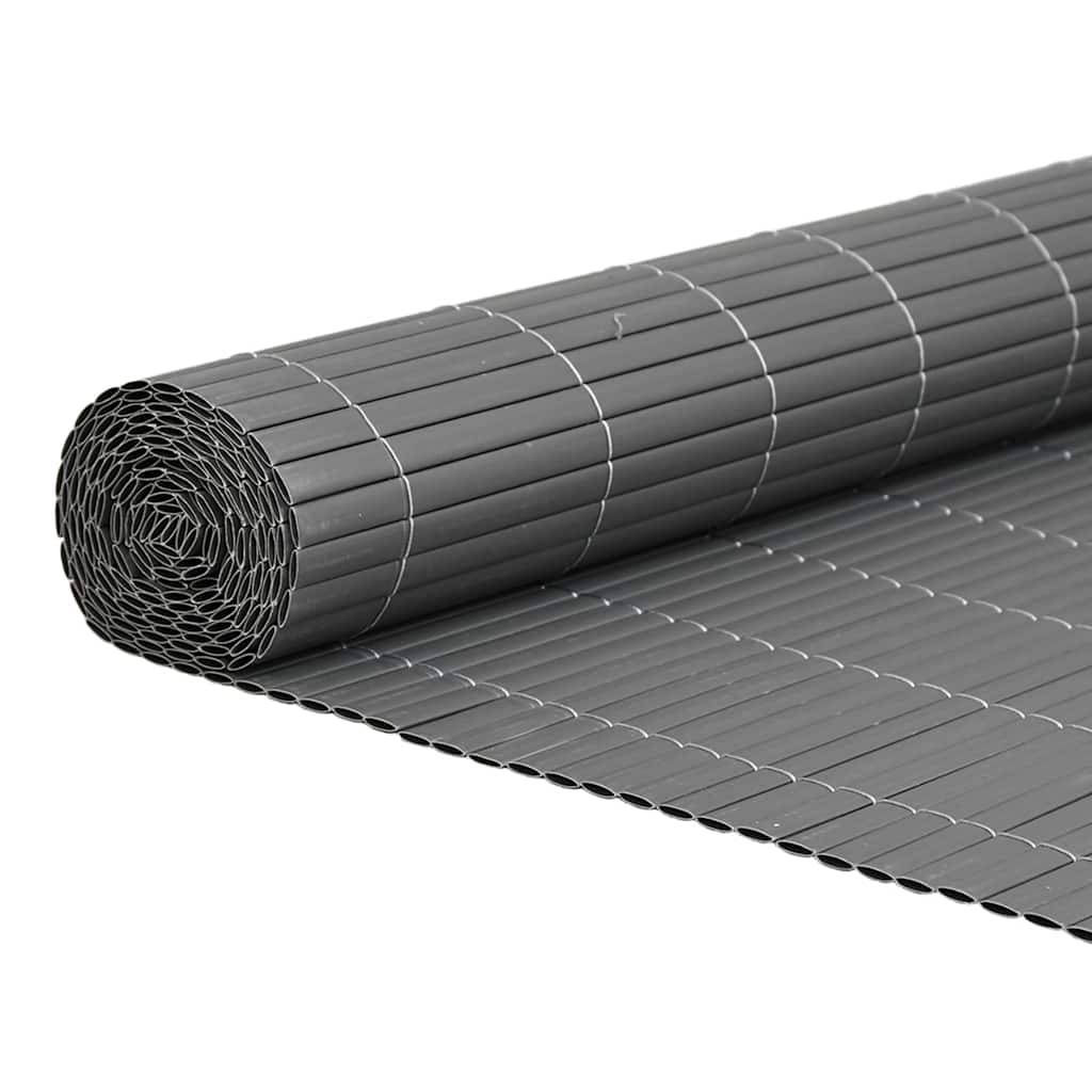 vidaXL Gartenzaun Doppelseitig Grau 1,8x3 m PVC