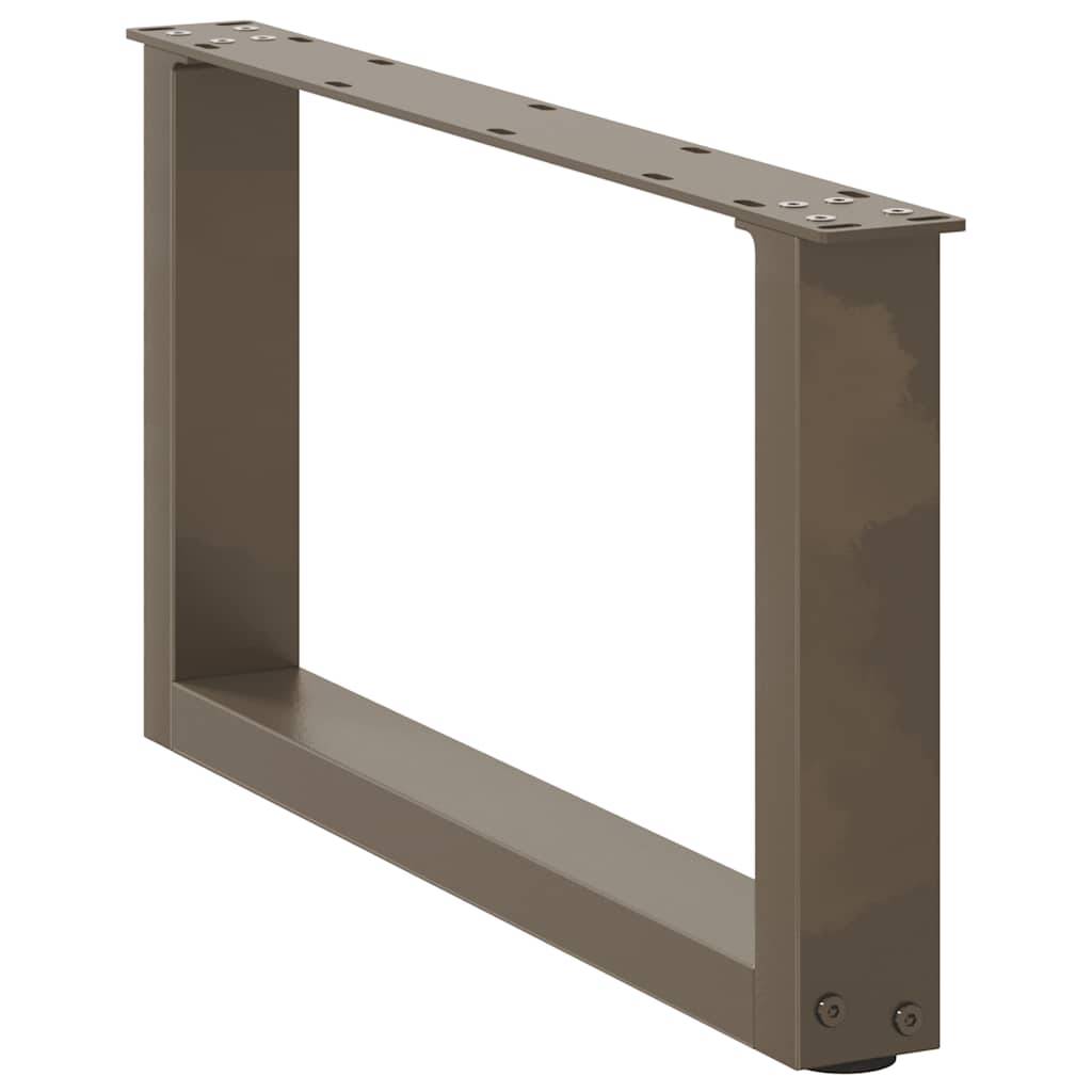 vidaXL Couchtischbeine U-Form 2 Stk. Naturstahl 60x(30-31) cm Stahl