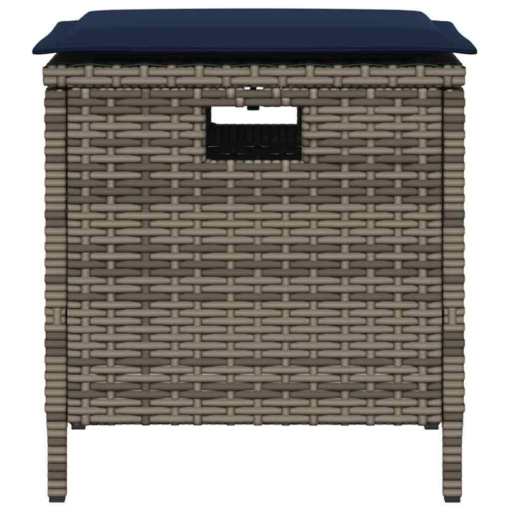 vidaXL 5-tlg. Garten-Essgruppe mit Kissen Grau Poly Rattan