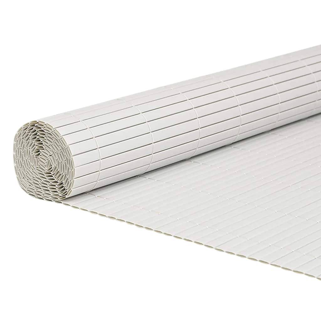 vidaXL Gartenzaun Doppelseitig Weiß 1,8x5 m PVC