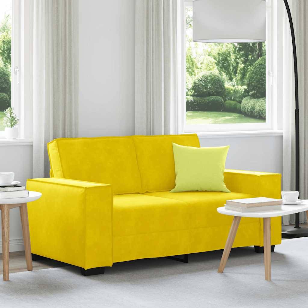 vidaXL 2-Sitzer-Sofa Gelb 120 cm Samt