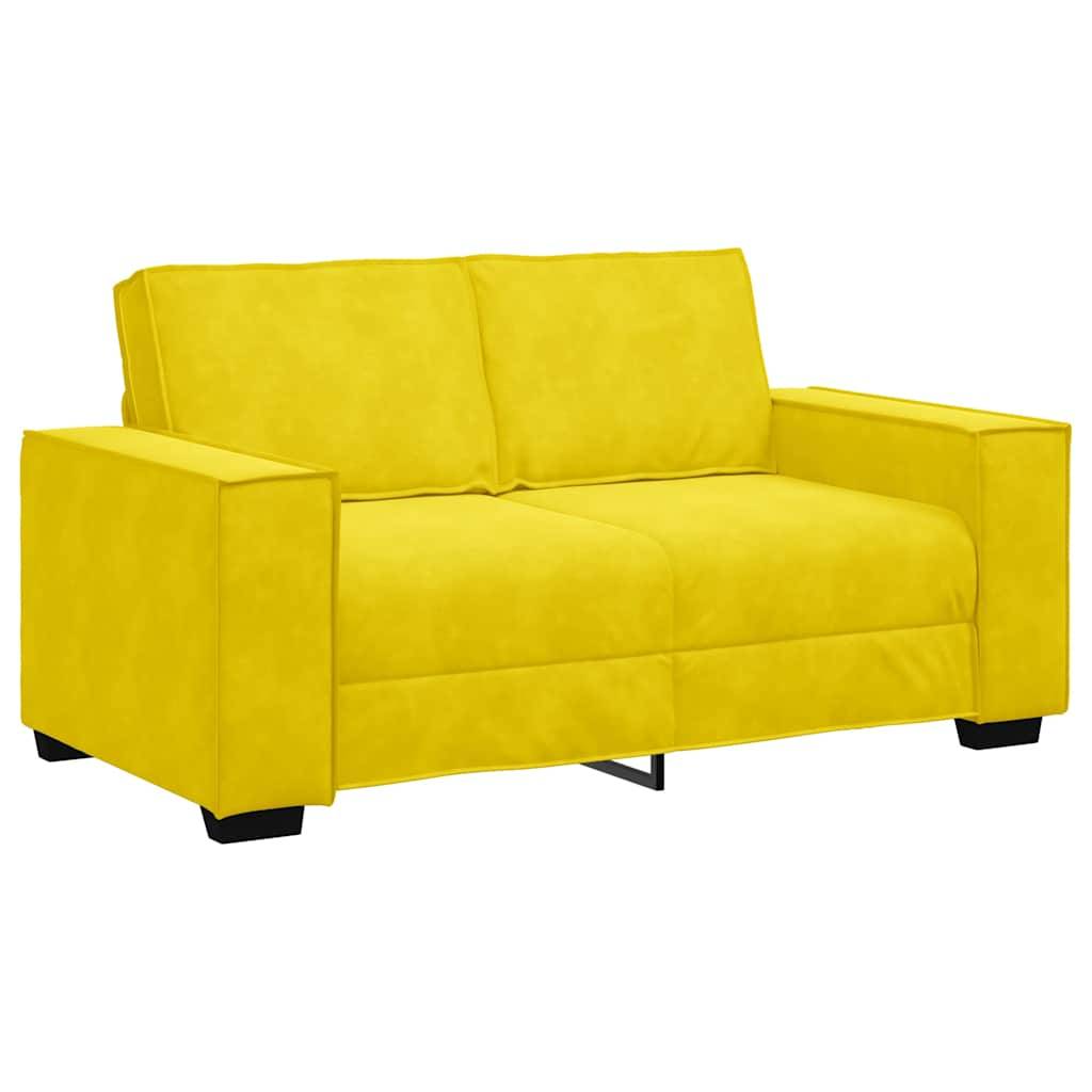 vidaXL 2-Sitzer-Sofa Gelb 120 cm Samt