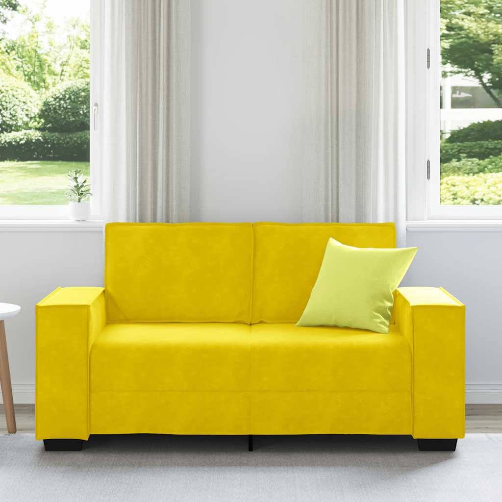 vidaXL 2-Sitzer-Sofa Gelb 120 cm Samt