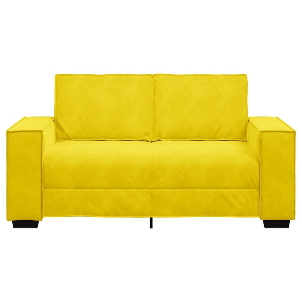 vidaXL 2-Sitzer-Sofa Gelb 120 cm Samt