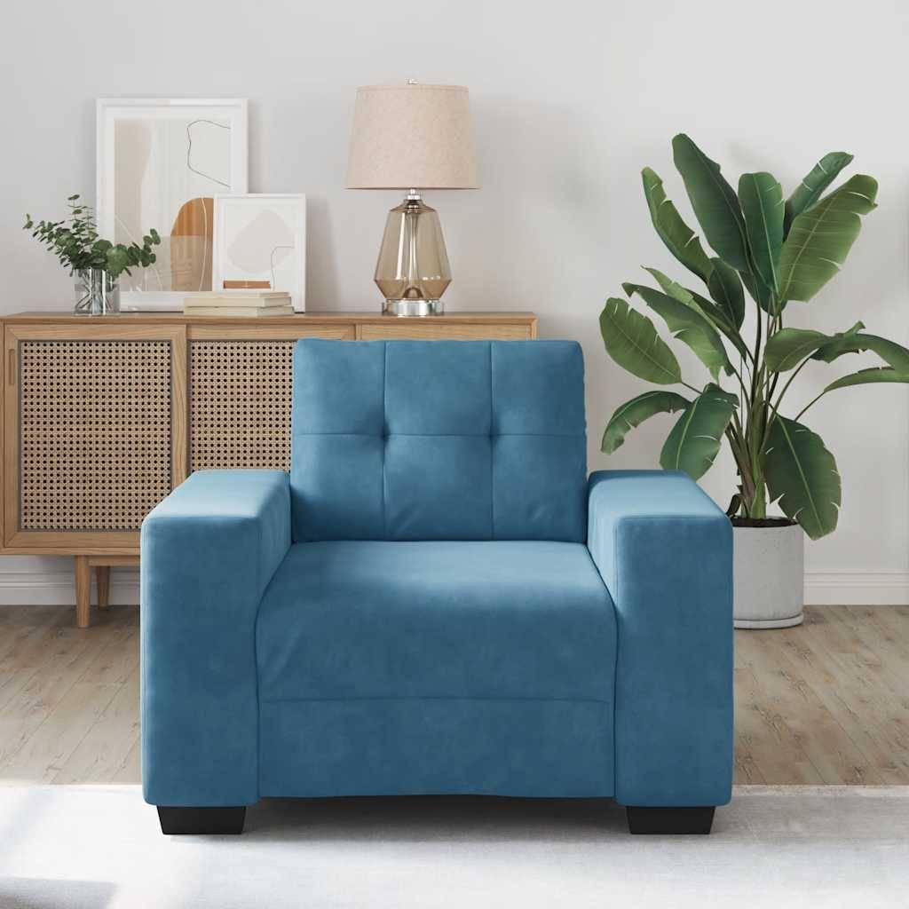 vidaXL Sessel Blau 60 cm Samt