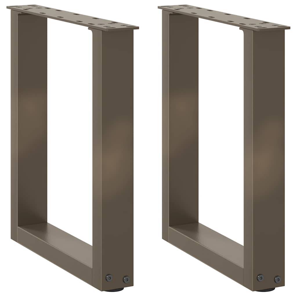 vidaXL Couchtischbeine U-Form 2 Stk. Naturstahl 28x(42-43) cm Stahl