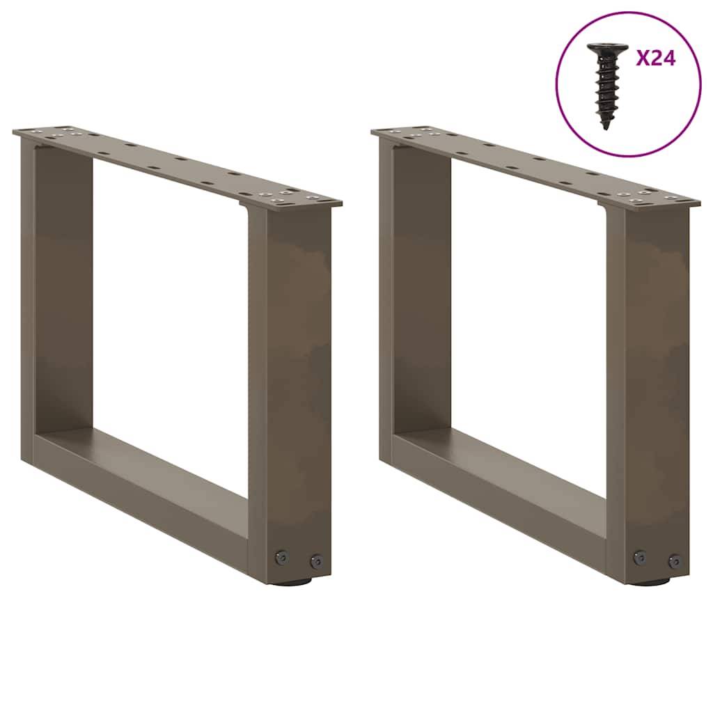 vidaXL Couchtischbeine U-Form 2 Stk. Naturstahl 50x(30-31) cm Stahl