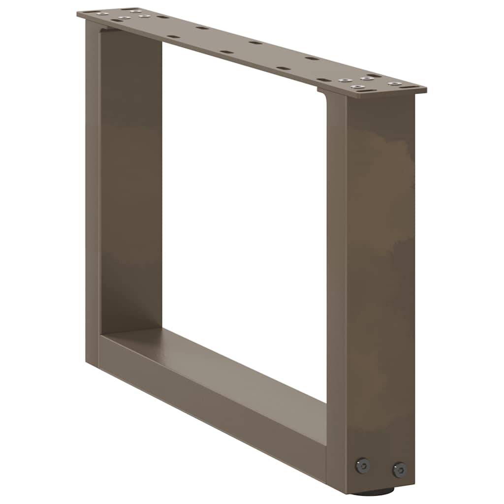 vidaXL Couchtischbeine U-Form 2 Stk. Naturstahl 50x(30-31) cm Stahl