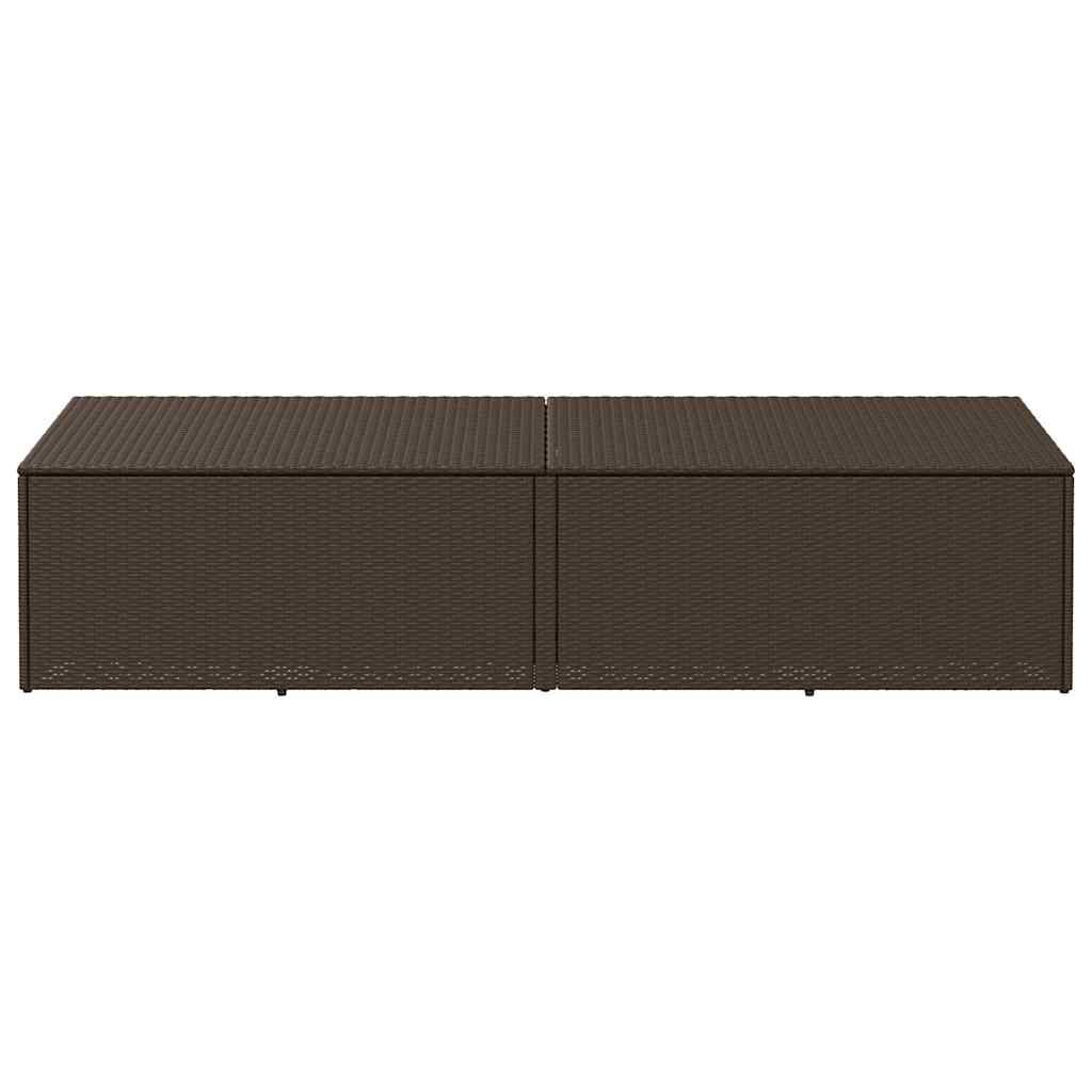 vidaXL Garten-Auflagenbox Braun 220x50x58 cm Poly Rattan