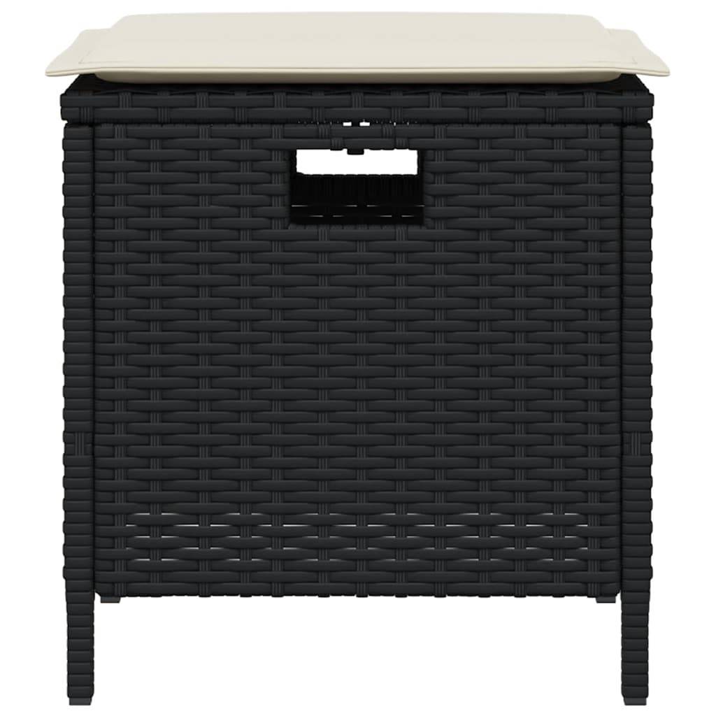 vidaXL 5-tlg. Garten-Essgruppe mit Kissen Schwarz Poly Rattan