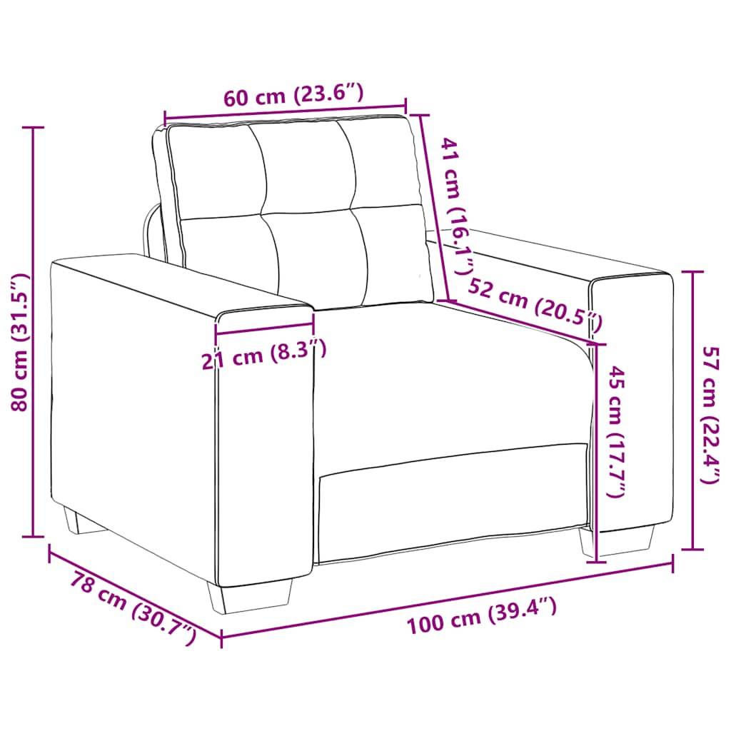 vidaXL Sofa-Sessel Leinen 100x78x80 cm