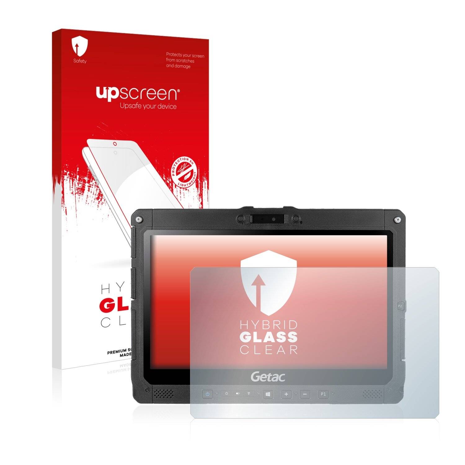 upscreen Hybrid Glass Clear Premium Schutzglas Folie für Getac