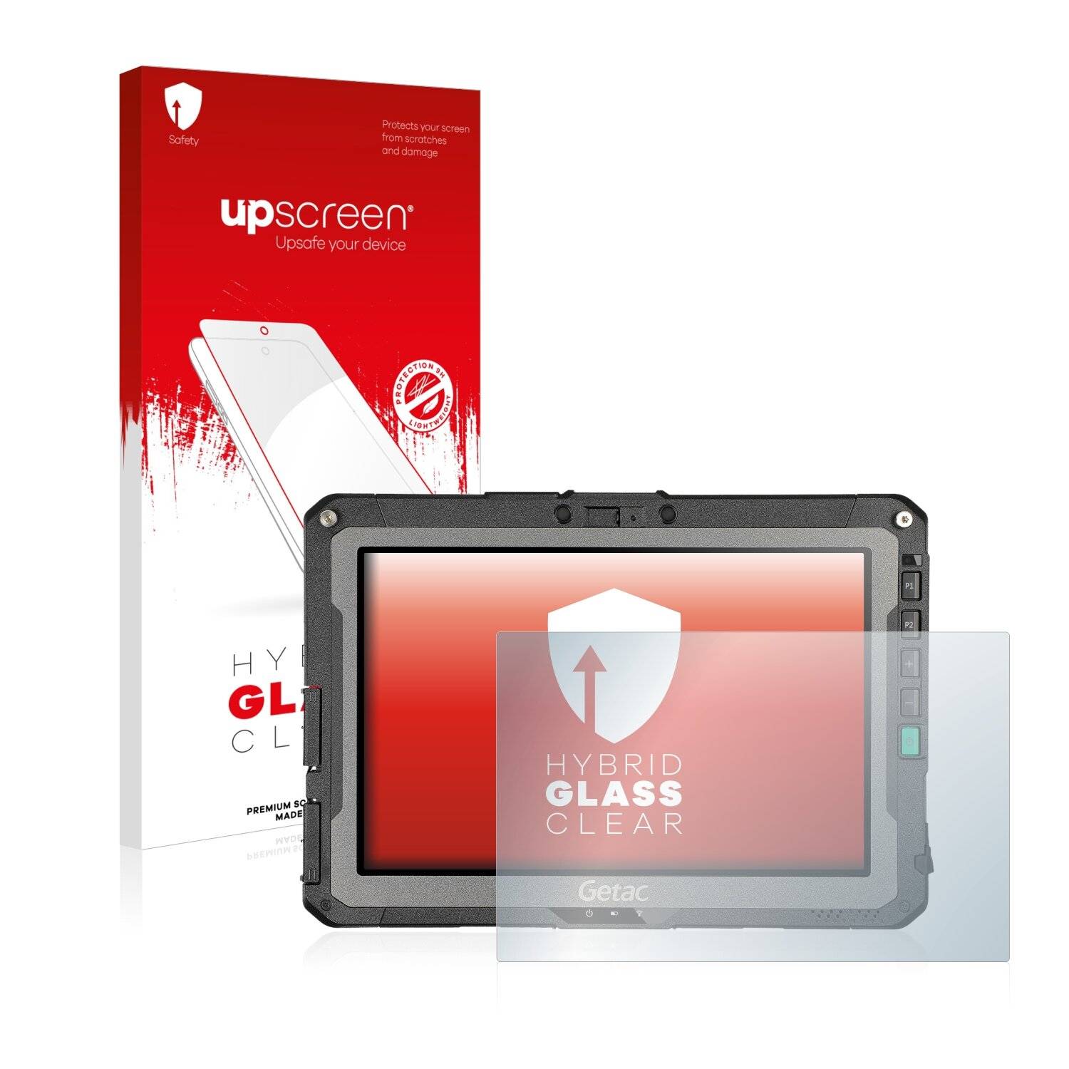 upscreen Hybrid Glass Clear Premium Schutzglas Folie für Getac