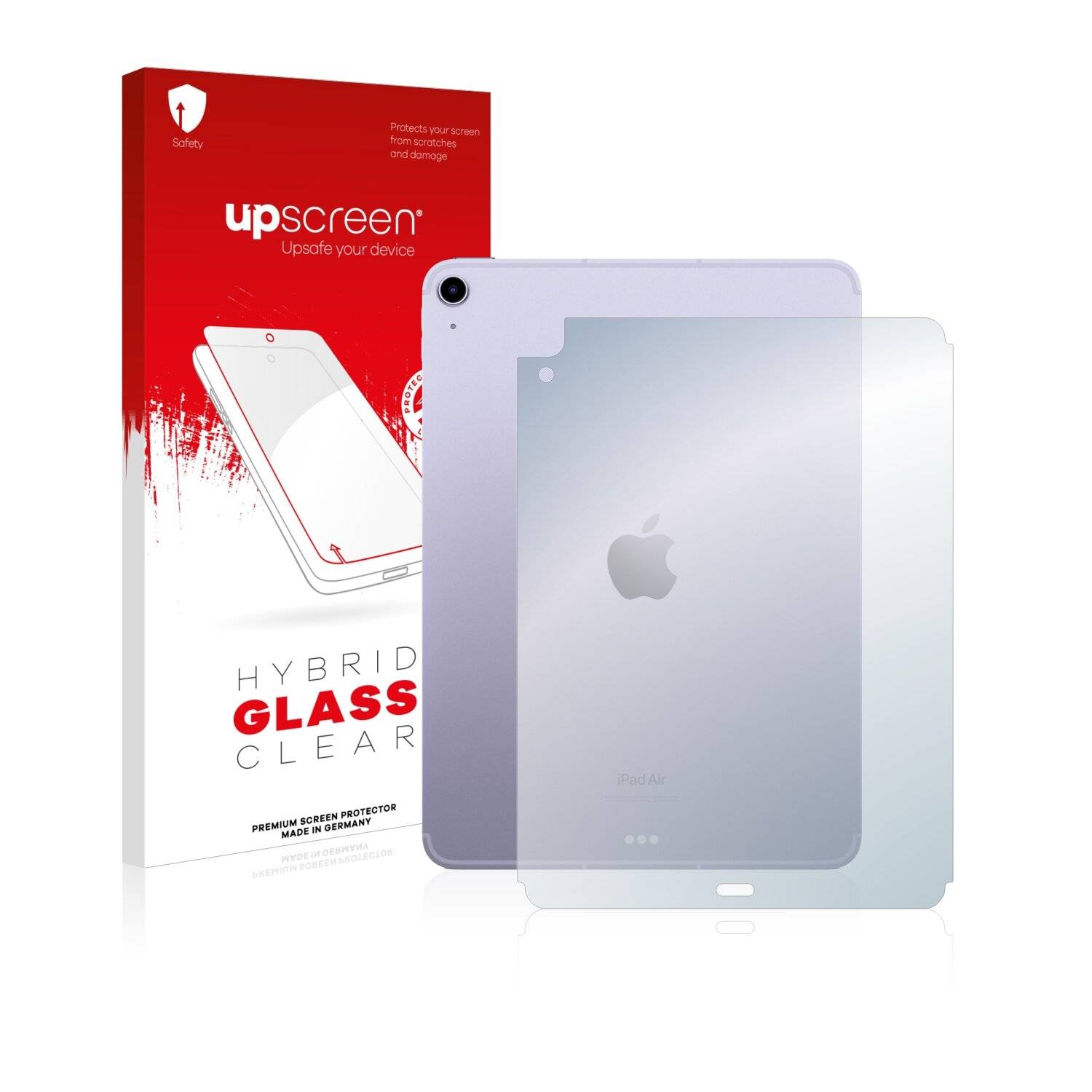 upscreen Hybrid Glass Clear Premium Schutzglas Folie für Apple iPad Air 5 WiFi 2022