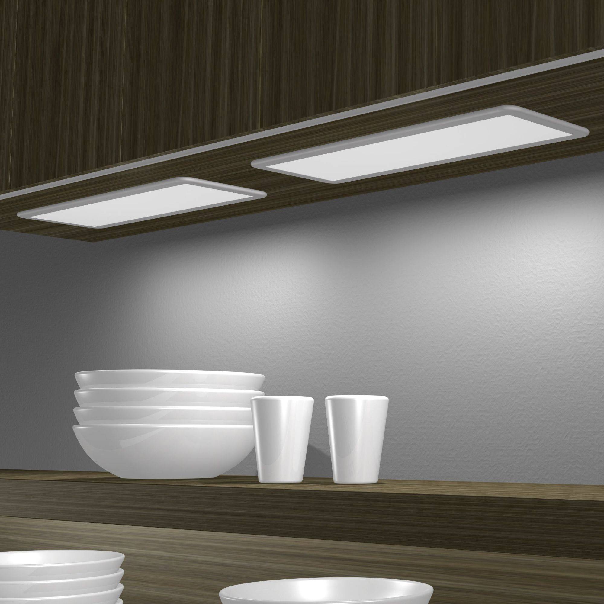 kalb | Lumeo LED Unterbauleuchte Küche, 45cm/60cm, flaches Design, neutralweiß 4000K oder warmweiß 3000K, 12VDC, LED Unterschrank Beleuchtung, einf