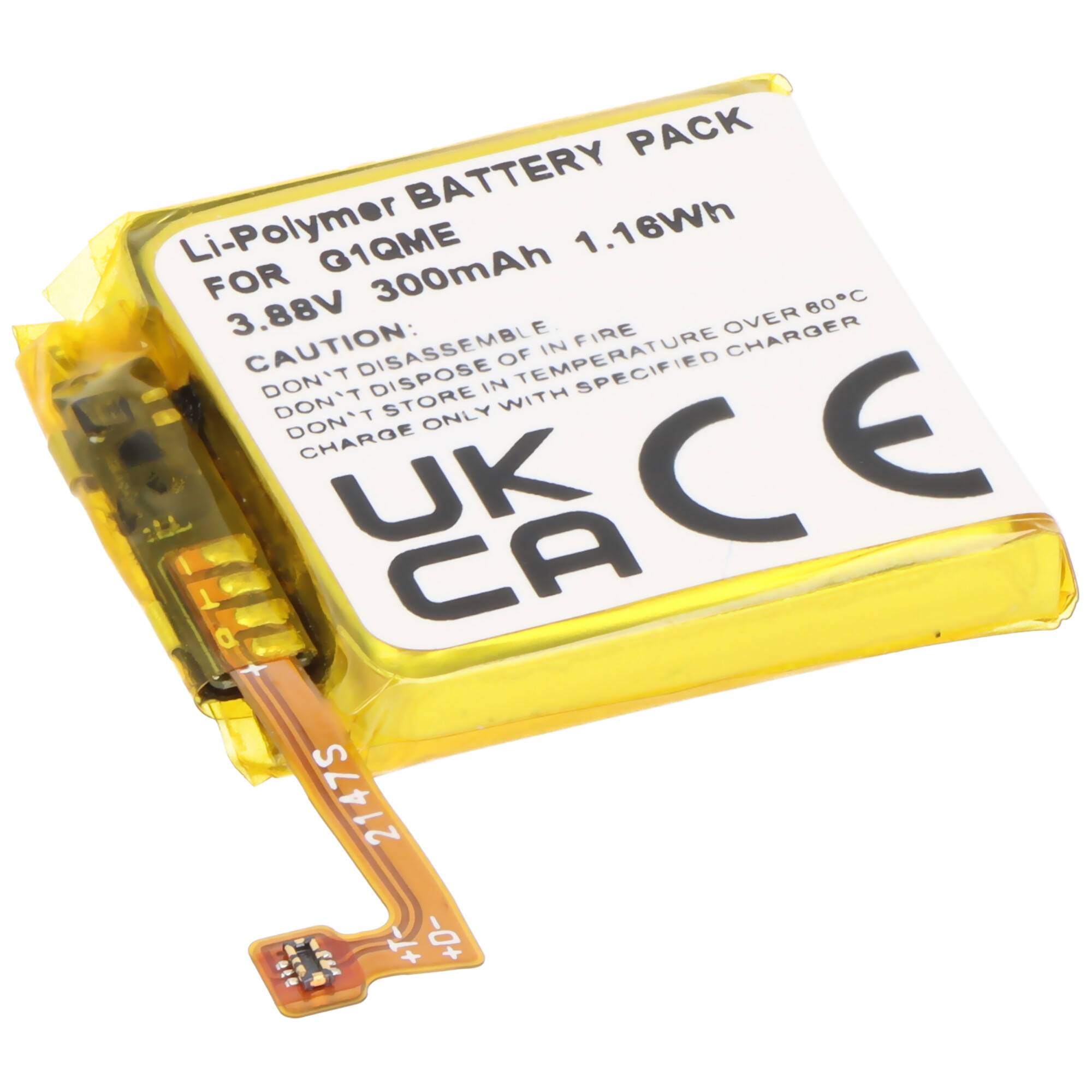 Akku passend für Google Pixel Watch 3, Li-Polymer, 3,88V, 300mAh, 1,16Wh, ohne Werkzeug