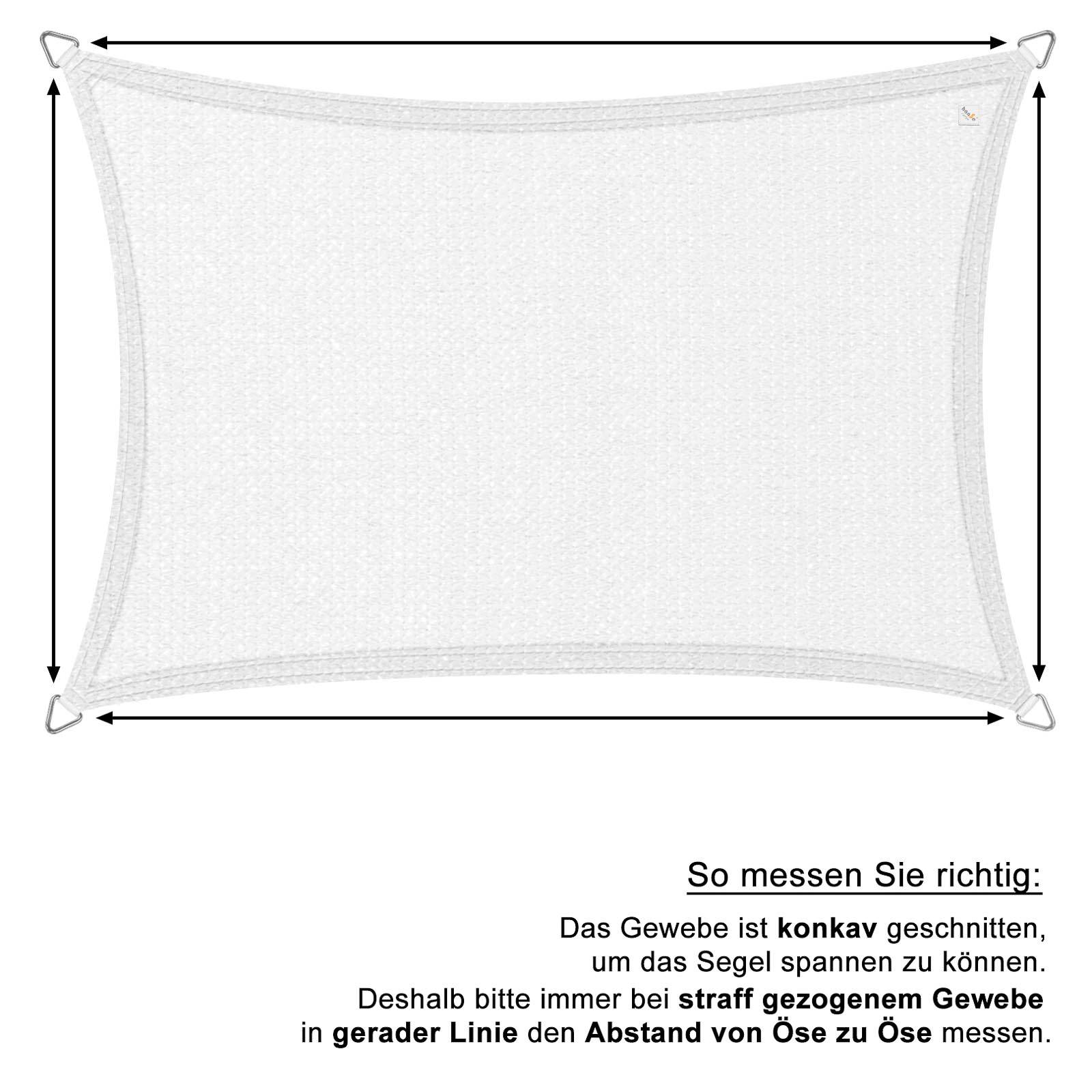 hanSe Marken Sonnensegel Sonnenschutz Schattensegel Rechteck 2,5x4m Graphit