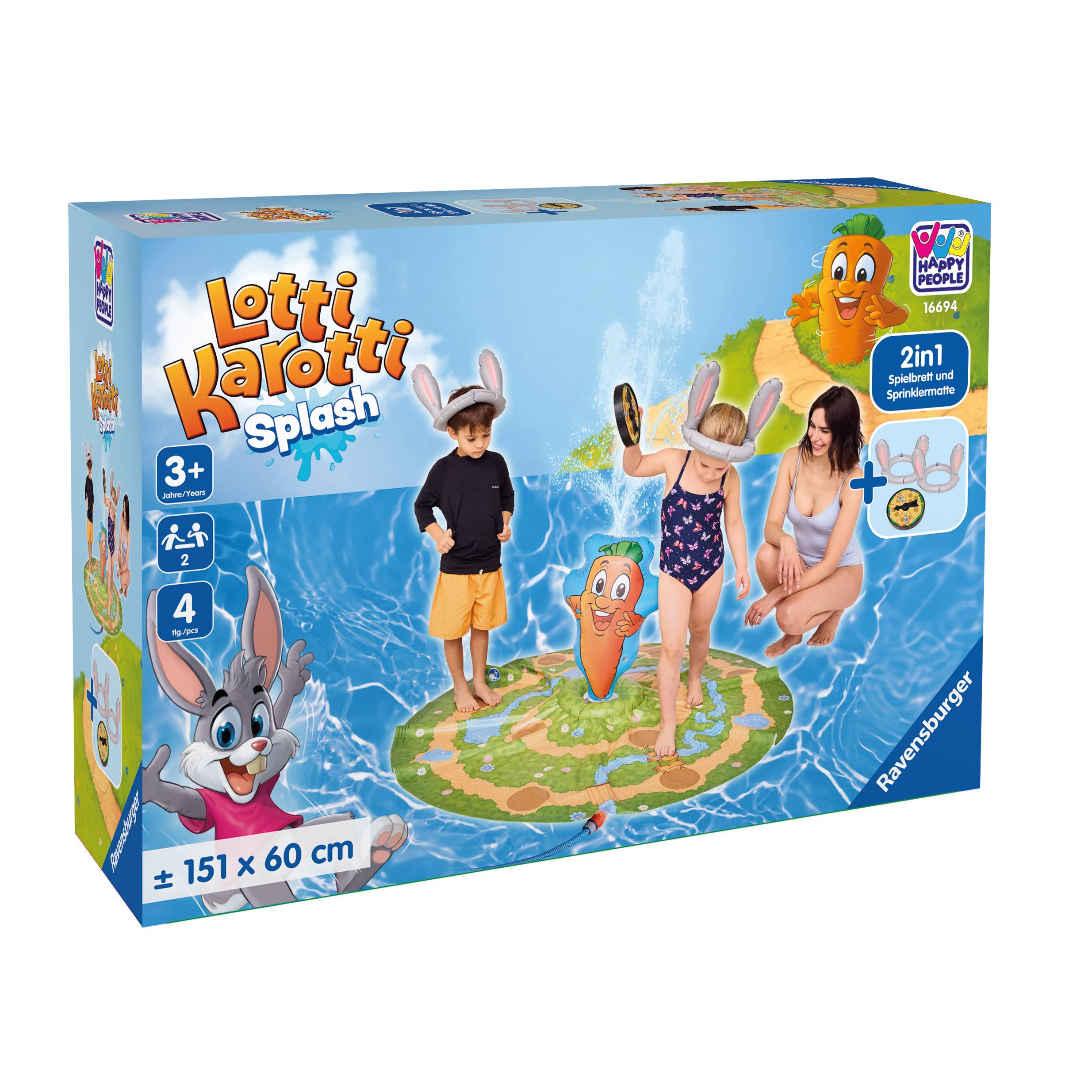 Happy People 16694 - Lotti Karotti Sprinklermatte - Das erfrischende Hasenrennen (151x60cm)