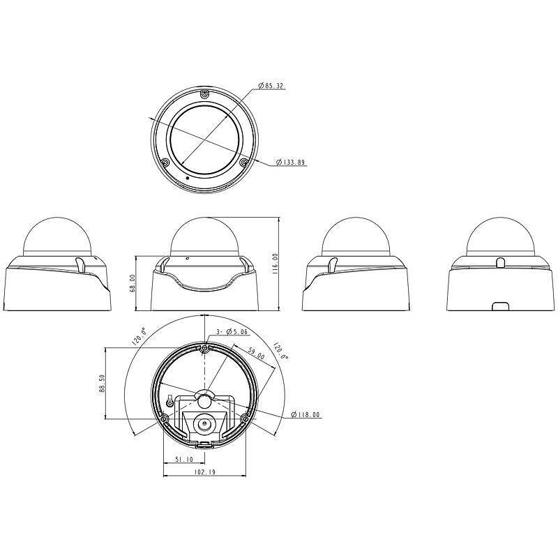 VIVOTEK FD9389-EHV-V3 IP-Kamera 5MPx T/N IR PoE, 5 MegapixelDome Kamera | Blickwinkel:103,4° (Objektiv-Brennweite 2,8 m