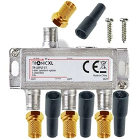 3-Fach Sat Splitter Antennenverteiler TV F-Stecker Adapter SAT-Adapter SAT-Verteiler Wetterschutz DC-Durchlass 3-Fach Sat Splitter Antennenverteiler TV F-Stecker Adapter SAT-Adapter SAT-Verteiler Wetterschutz DC-Durchlass