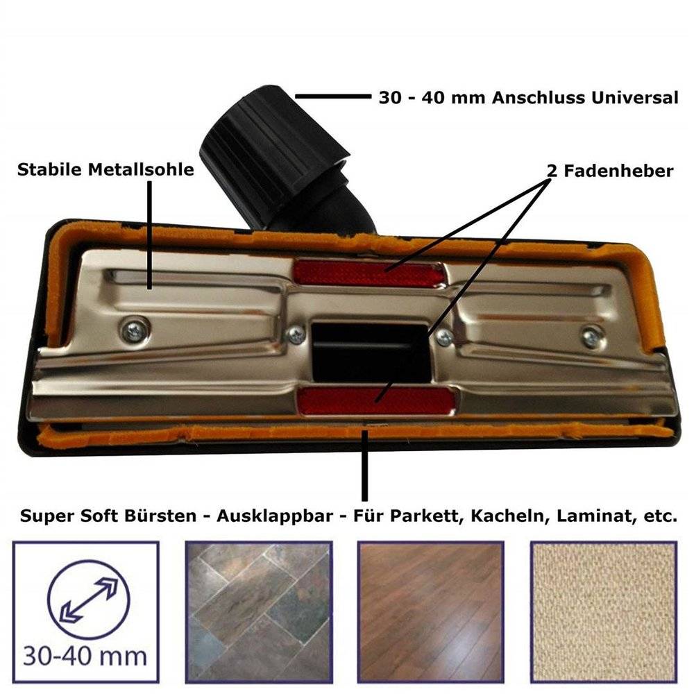 Staubsauger Ersatzteil Staubsaugerzubehör Staubsaugerersatzteil Set Düse Bürste Bodendüse für Monzana Nass Trockensauger