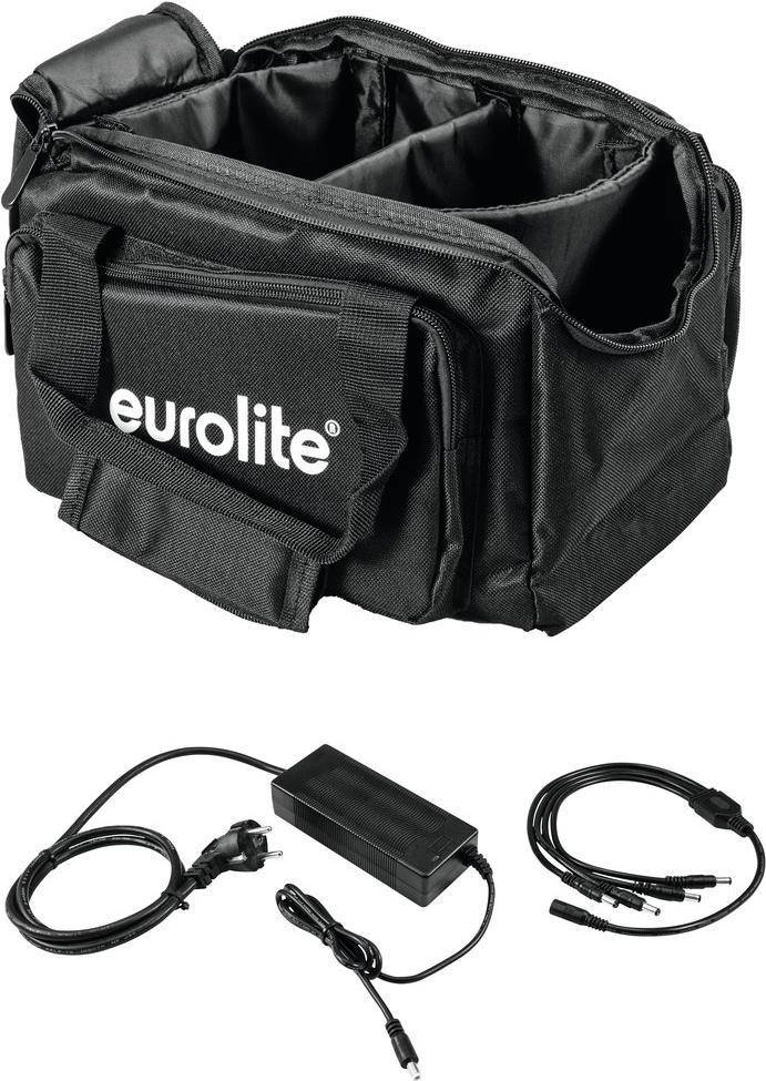 EUROLITE Set SB-14 Soft-Bag + Ladegerät 4x AKKU Flat Light 1 (20000447)