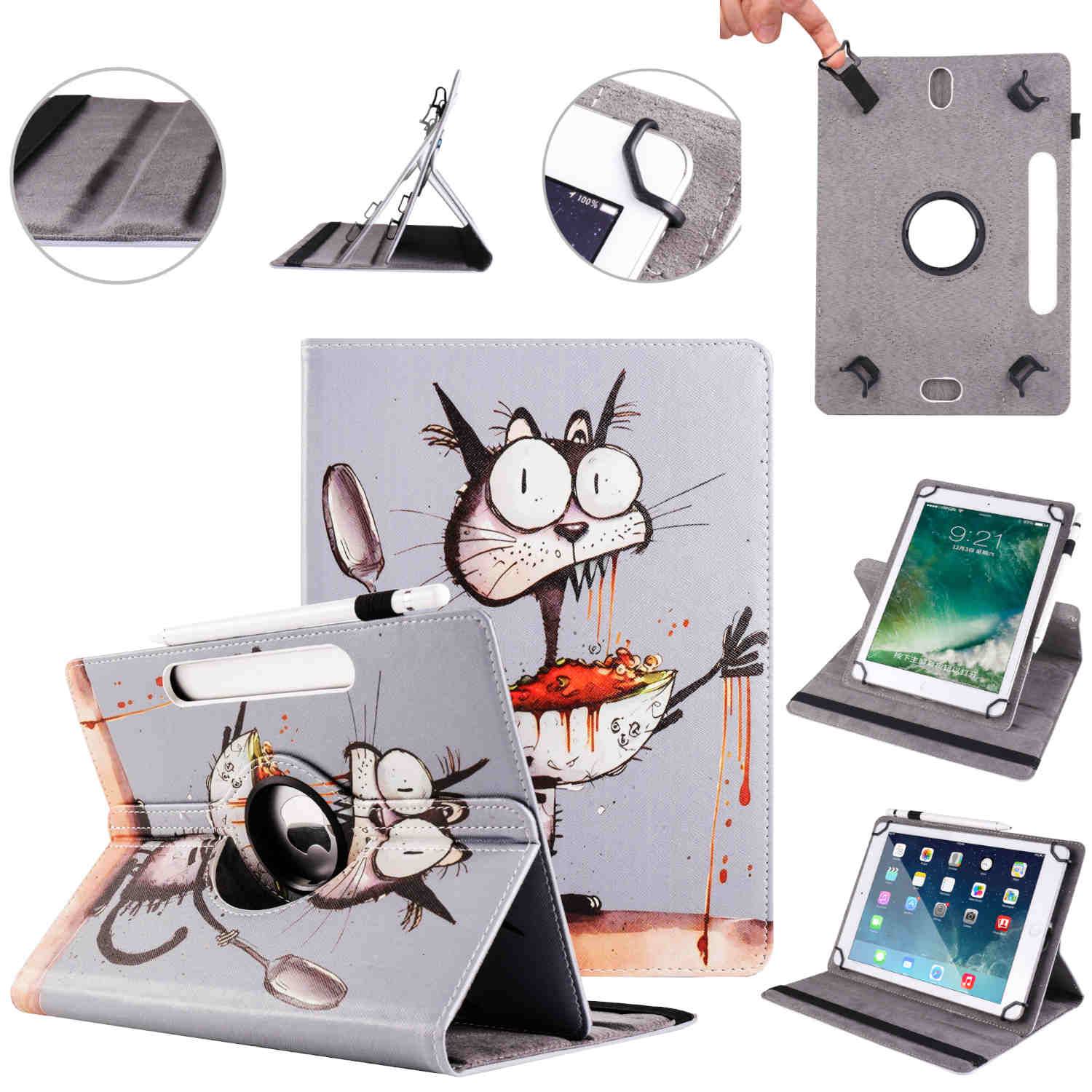 Für Apple iPad Air 11 Zoll 2025 / 2024 360 Grad Motiv 4 Tablet Tasche Kunst Leder Etuis Hülle